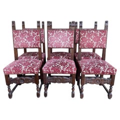 Set di 6 sedie in stile rinascimentale