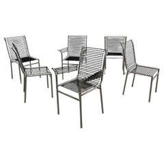 Ensemble de 6 chaises René Herbst "Sandows No 5", Italie circa 1990