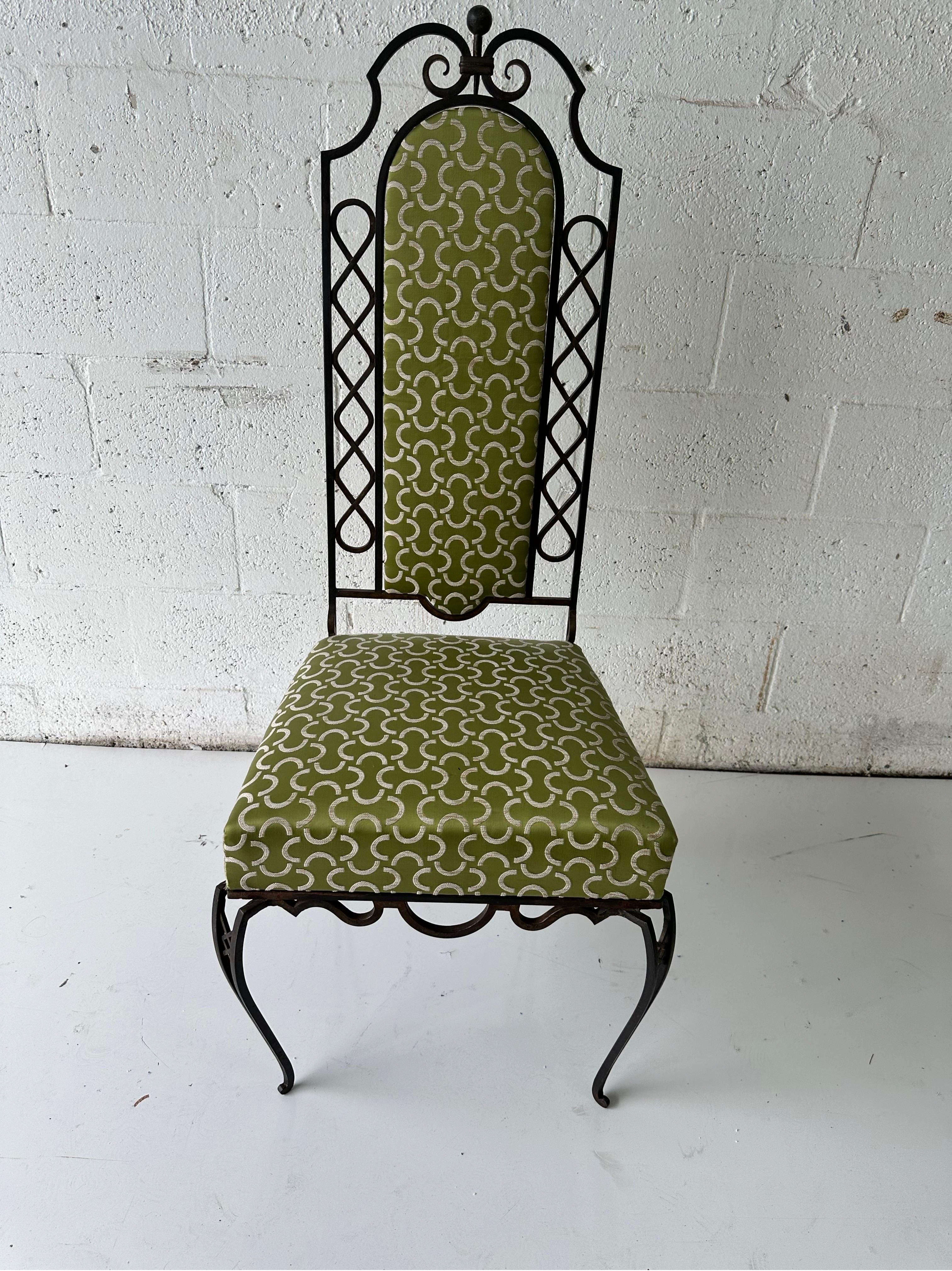 Ensemble de 6 chaises de salle à manger en fer forgé Rene Prou en vente 1