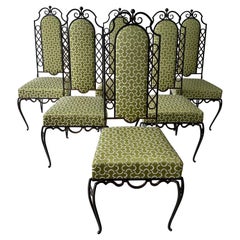 Set di 6 sedie da sala da pranzo in ferro battuto Rene Prou