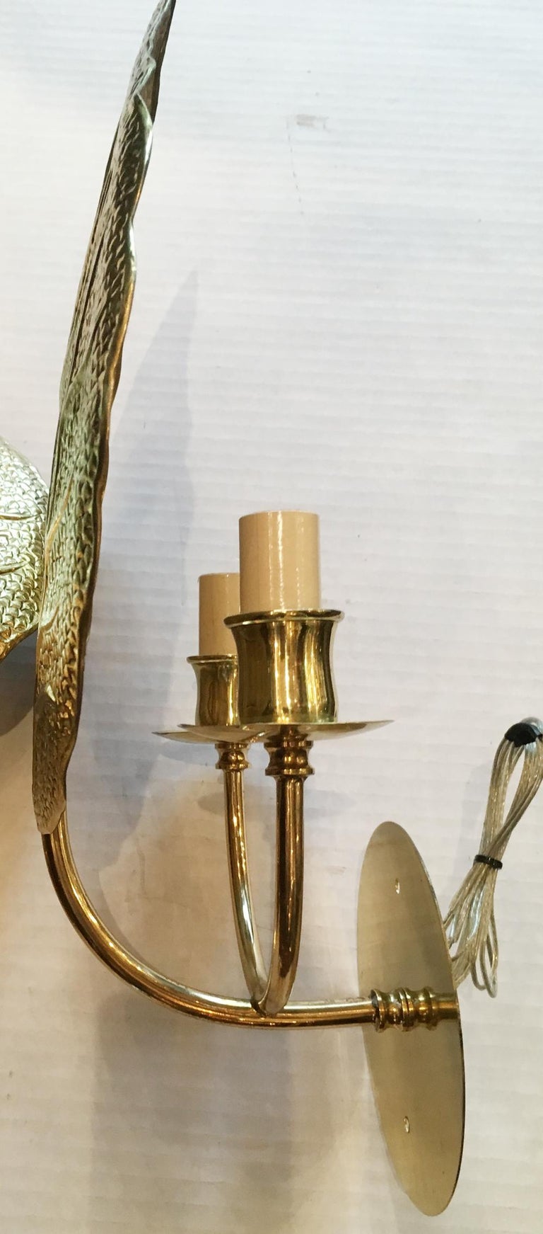 Mid-20th Century Set of of Repoussé Brass Sconces, Sold per Pair For Sale