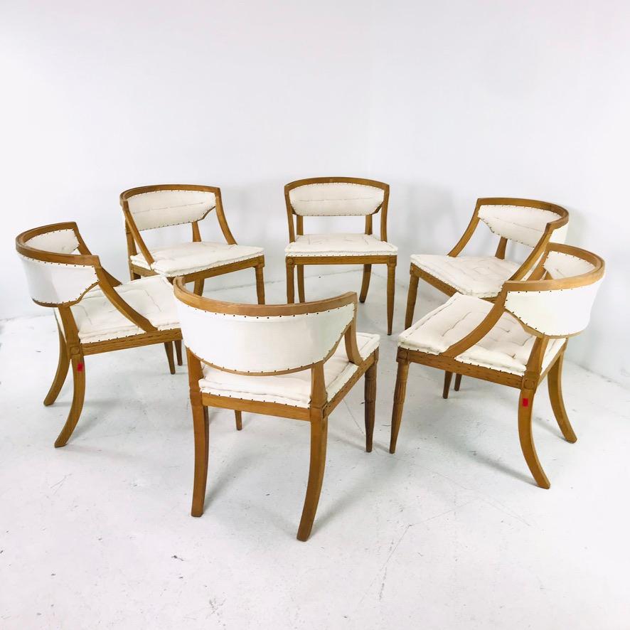 Set of 6 Restoration Hardware Gustavian Dining Chairs 3