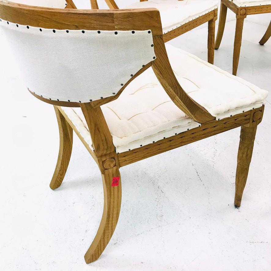 Neoclassical Set of 6 Restoration Hardware Gustavian Dining Chairs