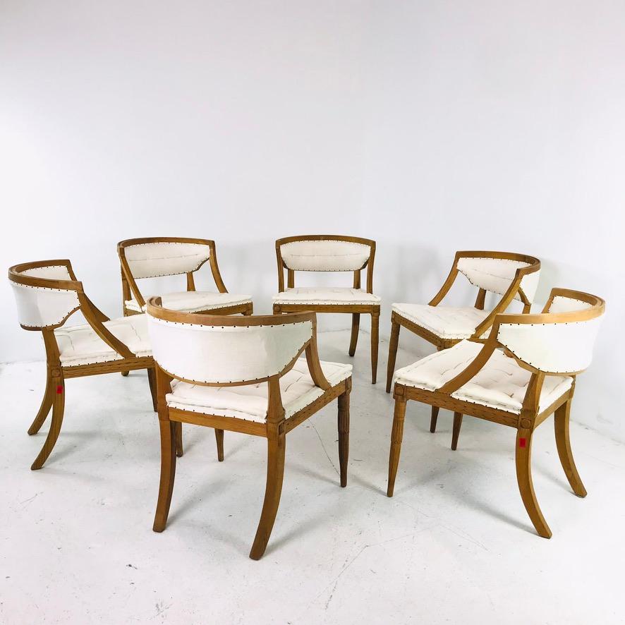 Upholstery Set of 6 Restoration Hardware Gustavian Dining Chairs