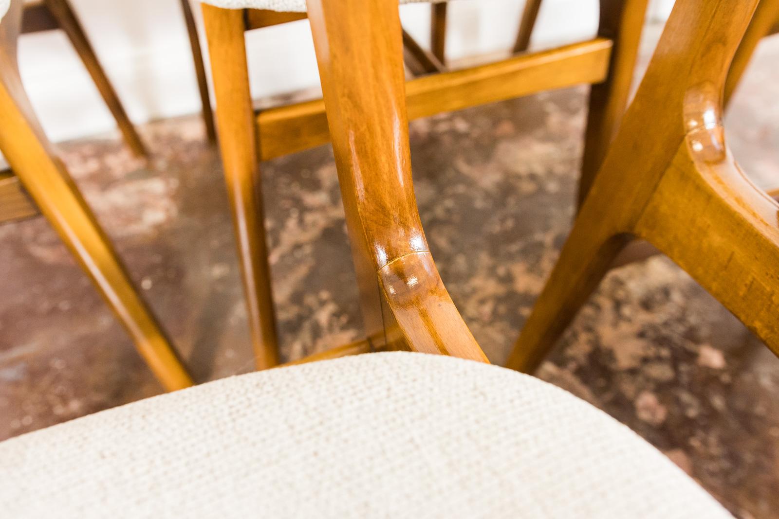 Set of 6 Restored Beige Dining Chairs by Rajmund Teofil Hałas, 1960's 6