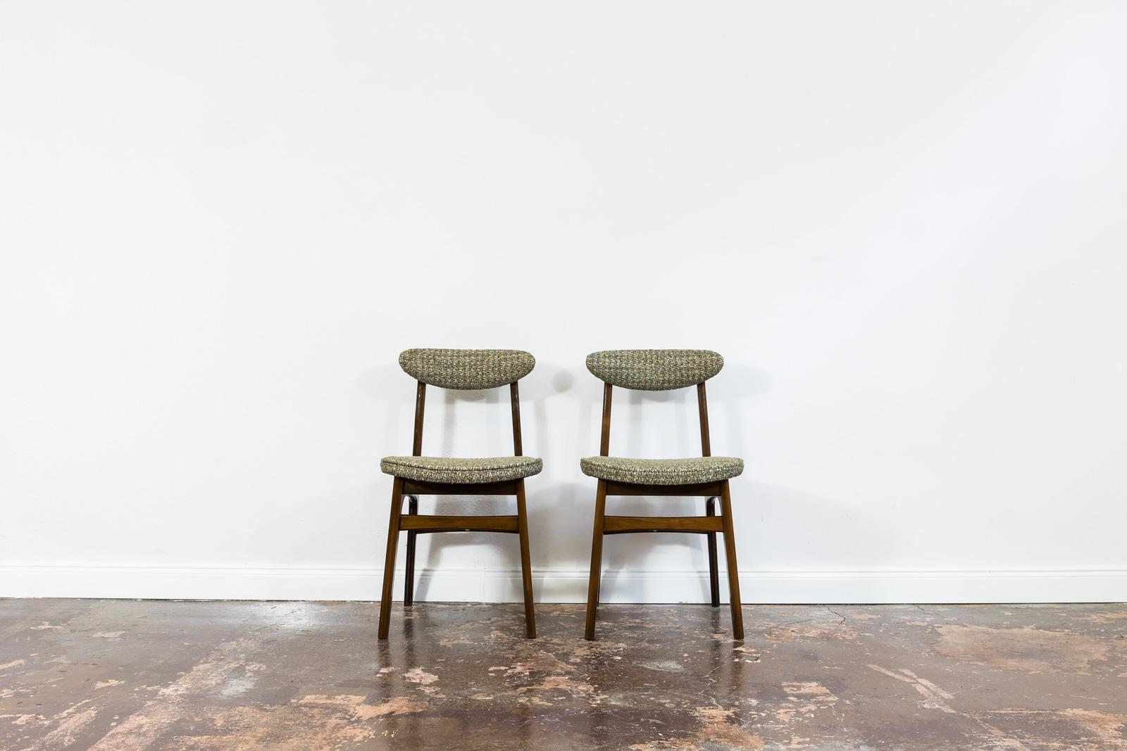 20th Century Set of 6 restored dining chairs by Rajmund Teofil Hałas 1960's