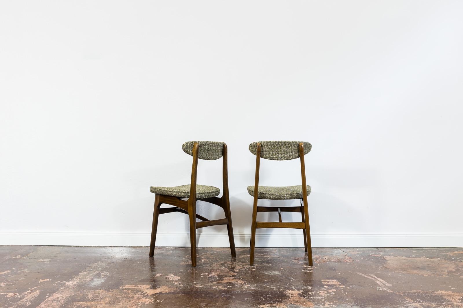Set of 6 restored dining chairs by Rajmund Teofil Hałas 1960's 2
