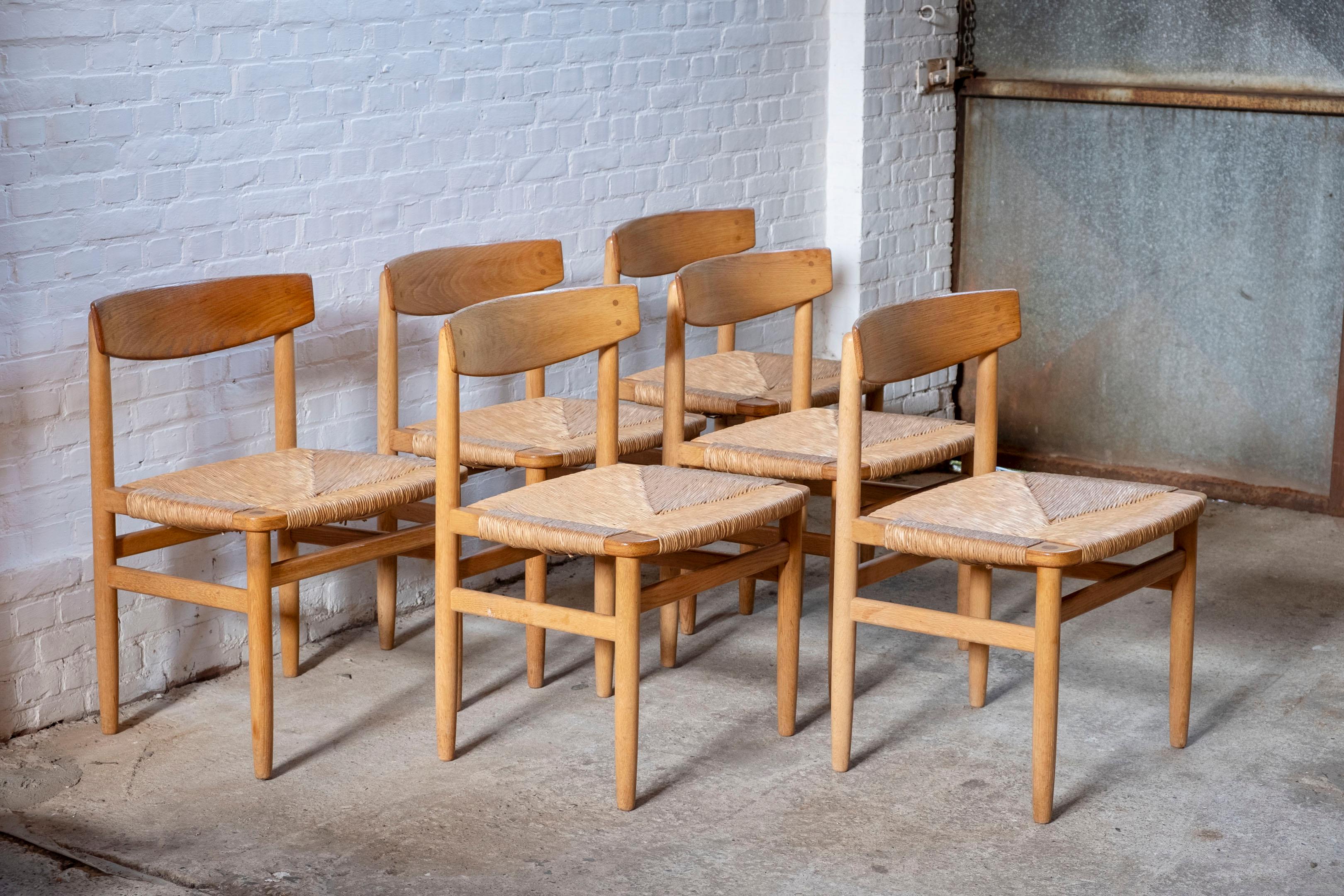 Scandinave moderne Ensemble de 6 chaises Øresund modèle 537 par Børge Mogensen en vente