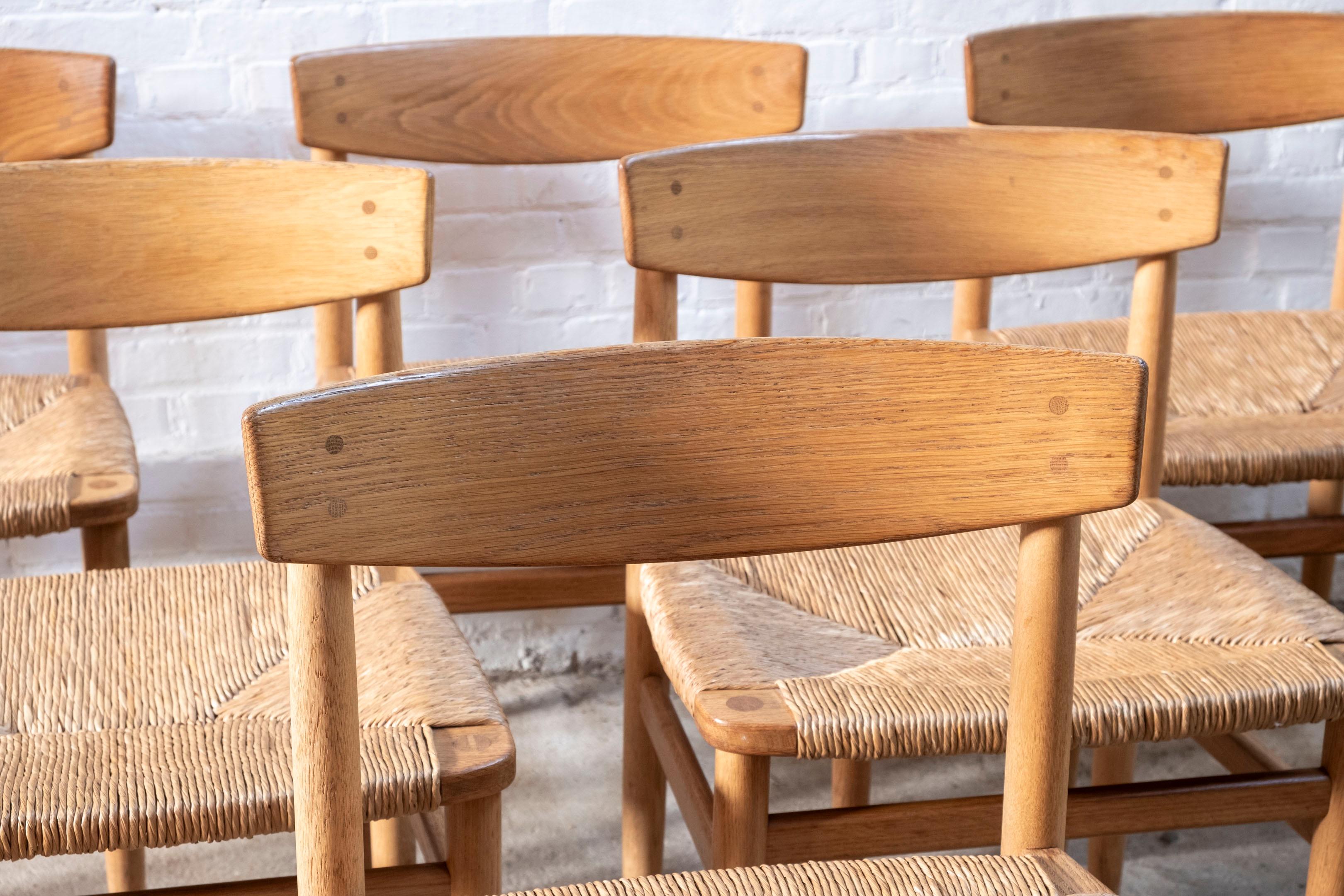 Milieu du XXe siècle Ensemble de 6 chaises Øresund modèle 537 par Børge Mogensen en vente