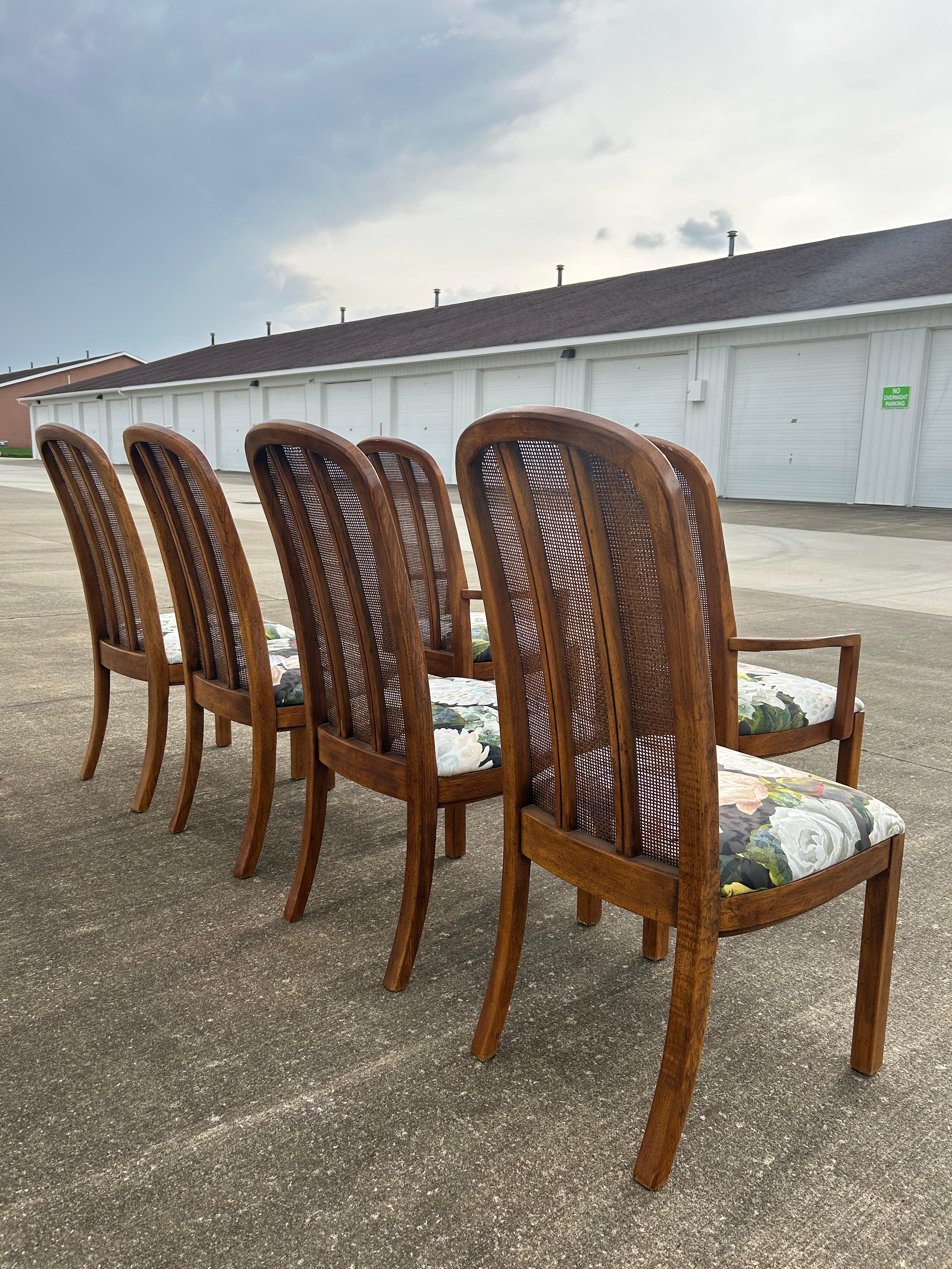 Set of 6 Reupholstered Drexel Passage Dining Chairs For Sale 3