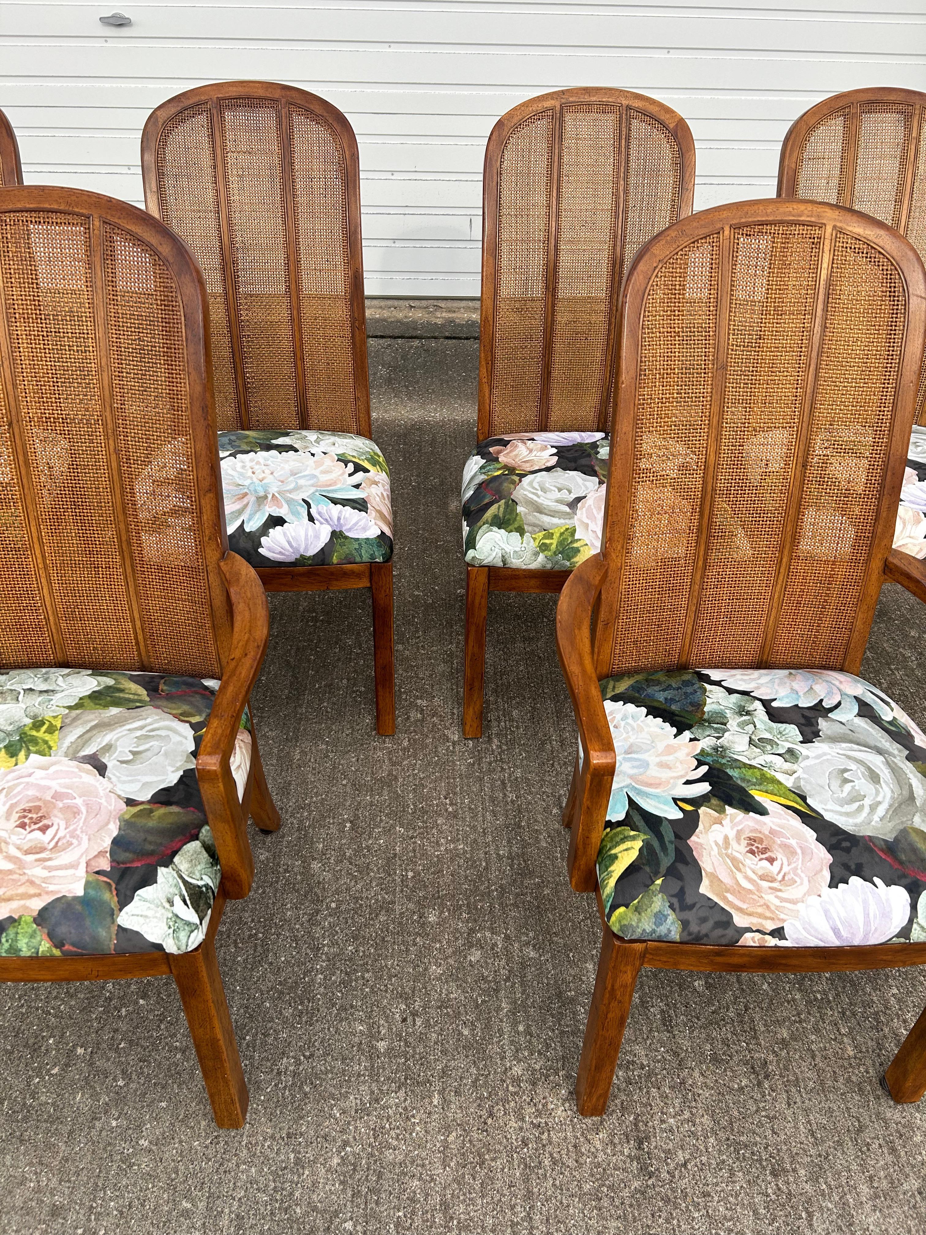 American Set of 6 Reupholstered Drexel Passage Dining Chairs For Sale
