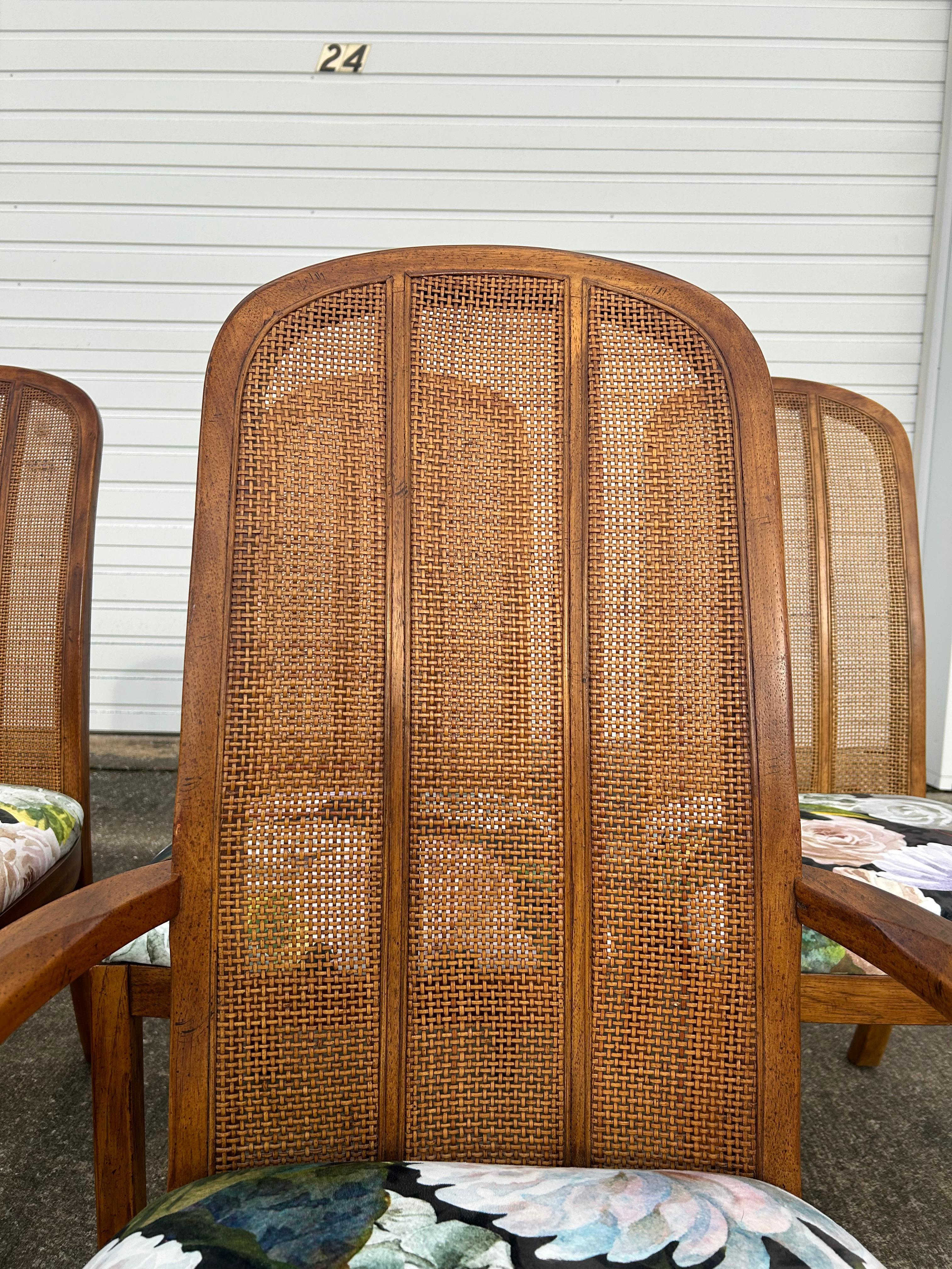 Set of 6 Reupholstered Drexel Passage Dining Chairs In Good Condition For Sale In Medina, OH