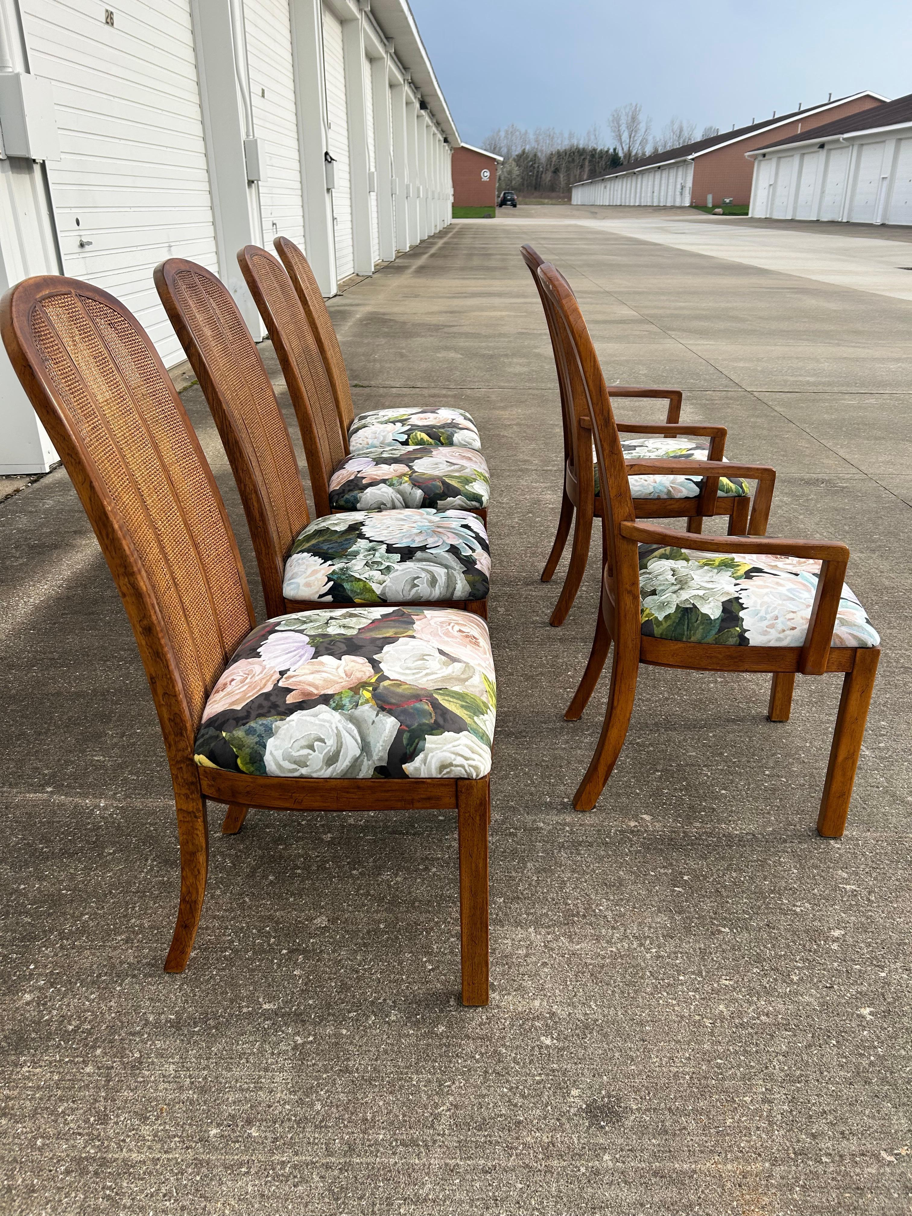 Set of 6 Reupholstered Drexel Passage Dining Chairs For Sale 2