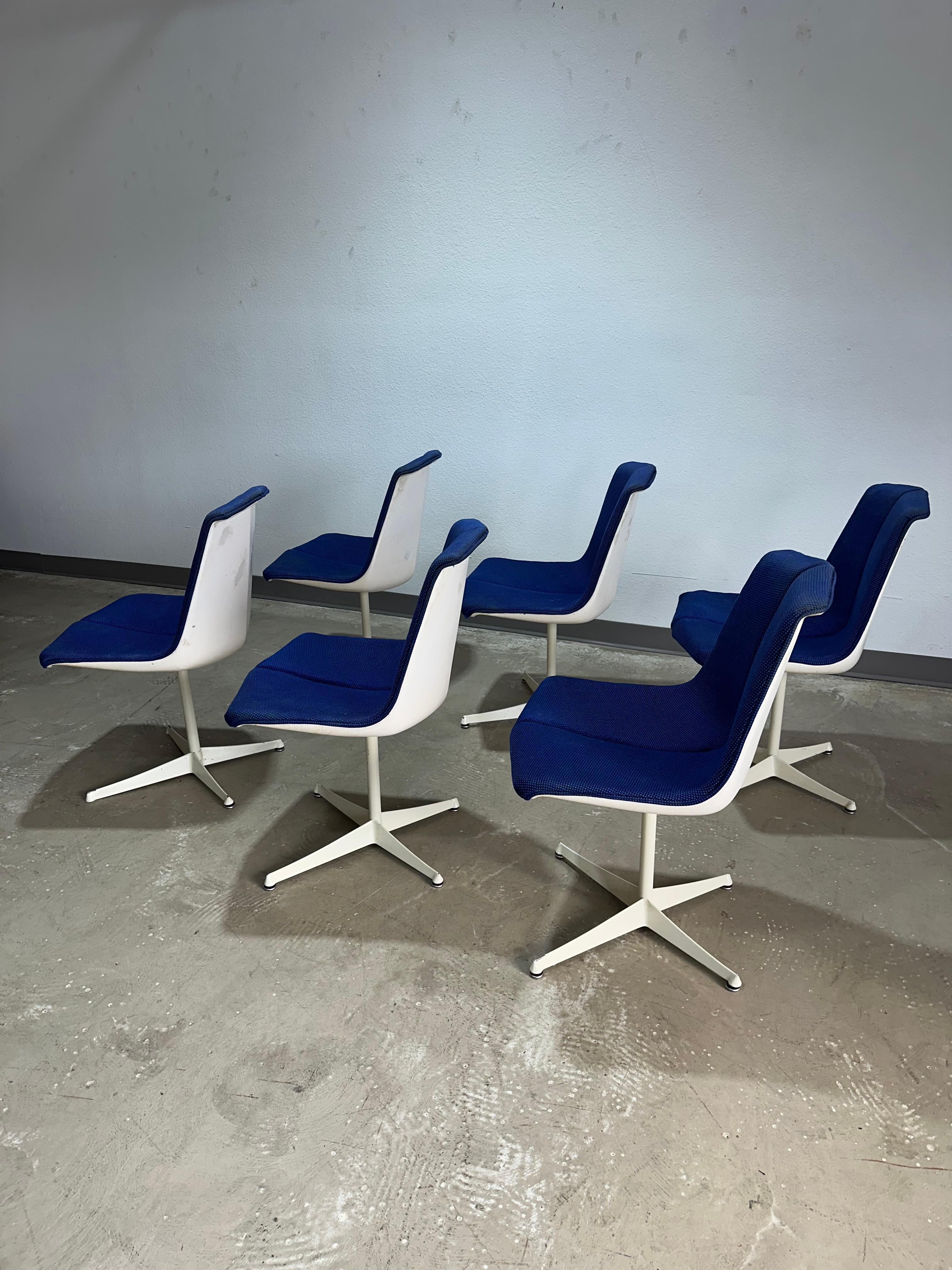 American Set of 6 Richard Schultz for Knoll Split Seat Chairs For Sale