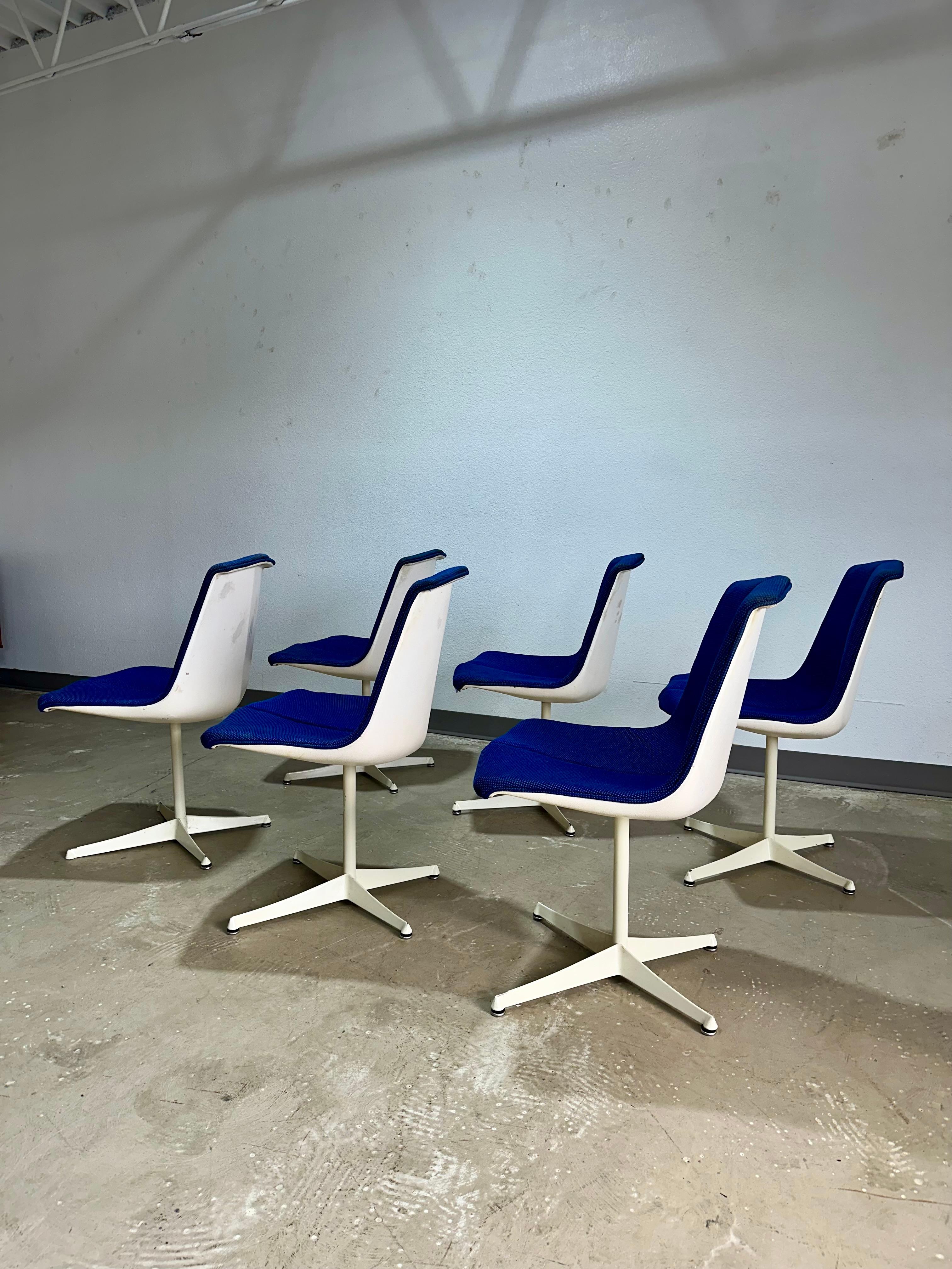 Painted Set of 6 Richard Schultz for Knoll Split Seat Chairs For Sale