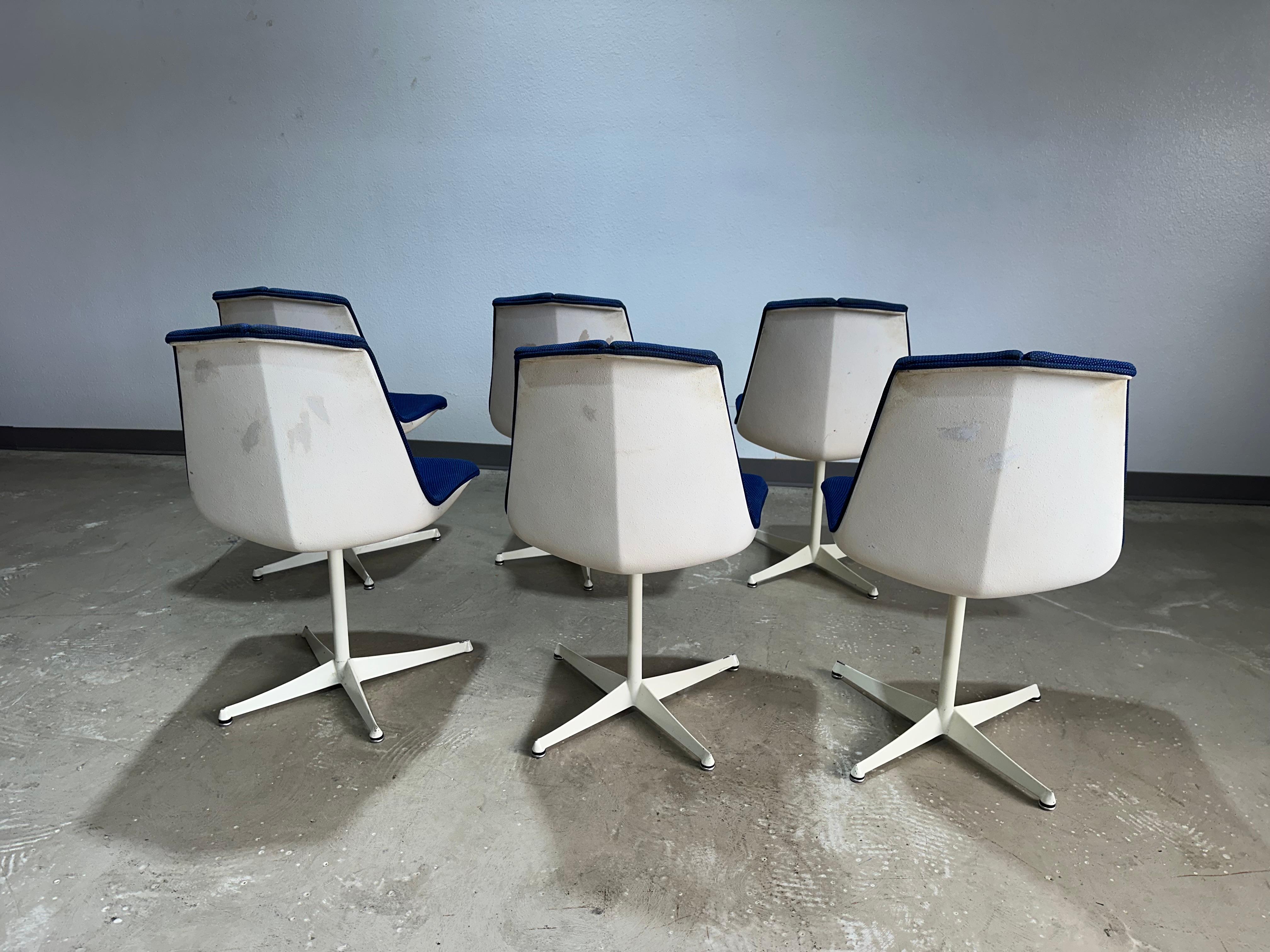 Set of 6 Richard Schultz for Knoll Split Seat Chairs In Good Condition For Sale In Lutz, FL