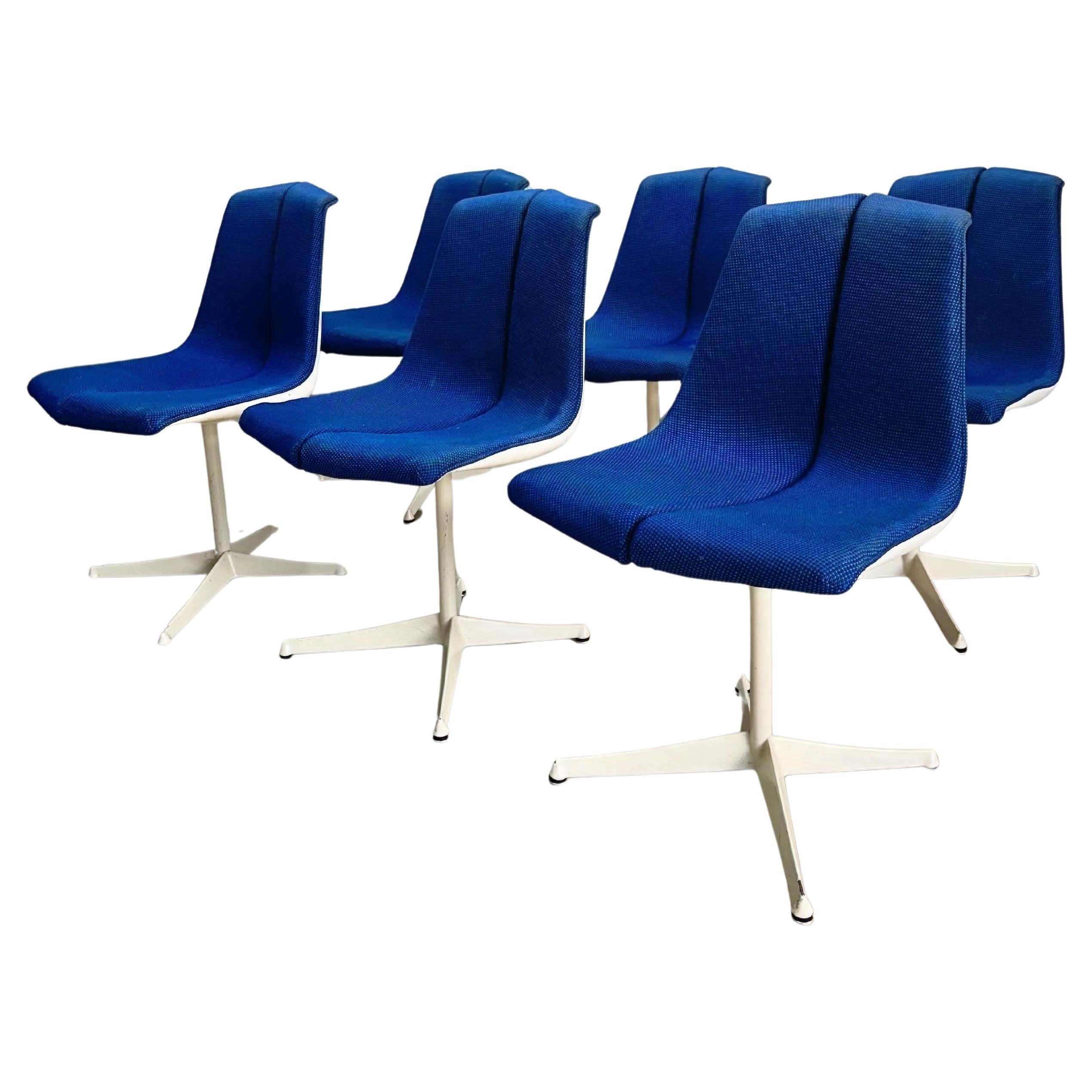 Set of 6 Richard Schultz for Knoll Split Seat Chairs For Sale