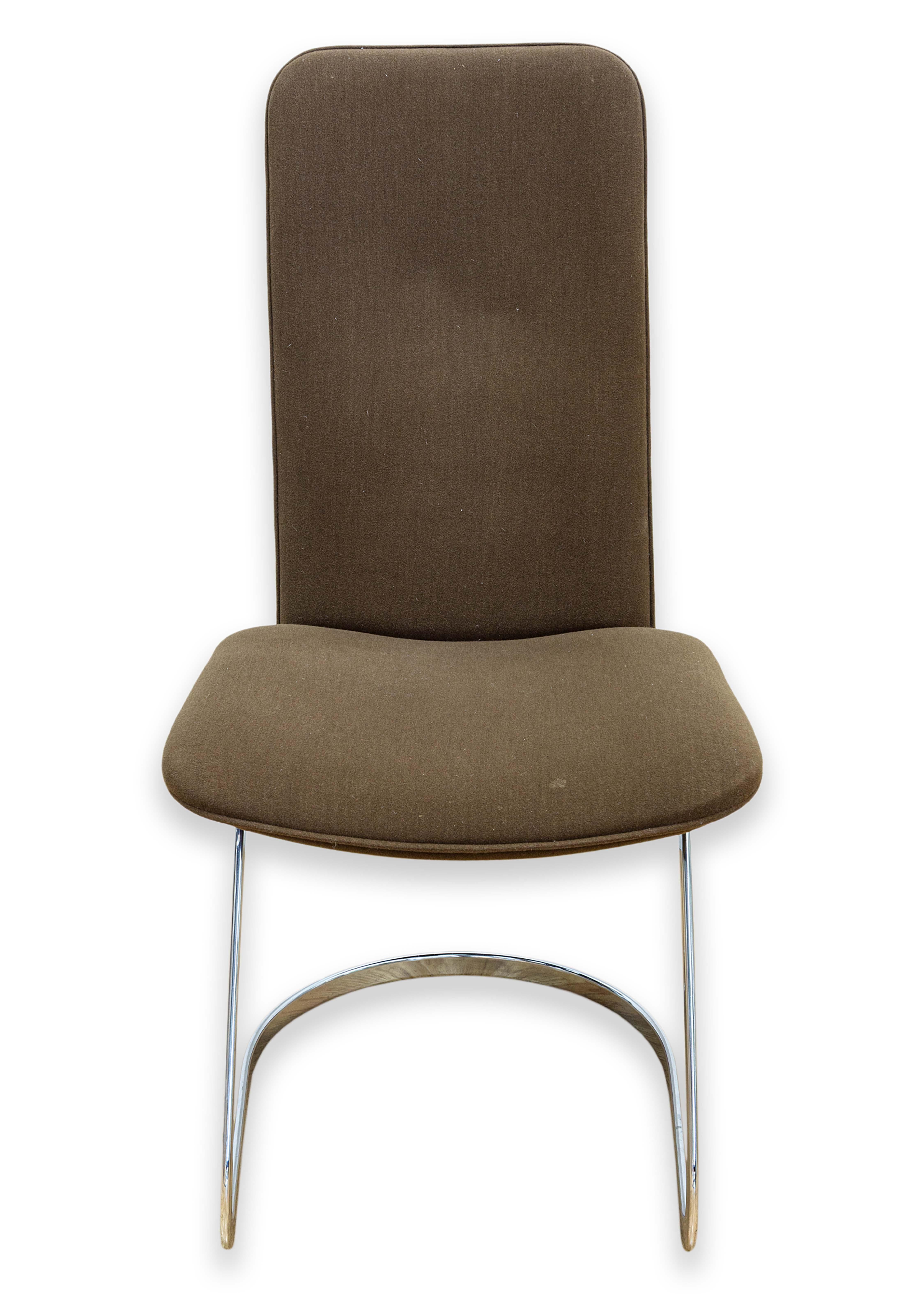 6er-Set Robert Haussmann für De Sede RH-320 Braune Mohair & Chrom Esszimmerstühle im Angebot 5