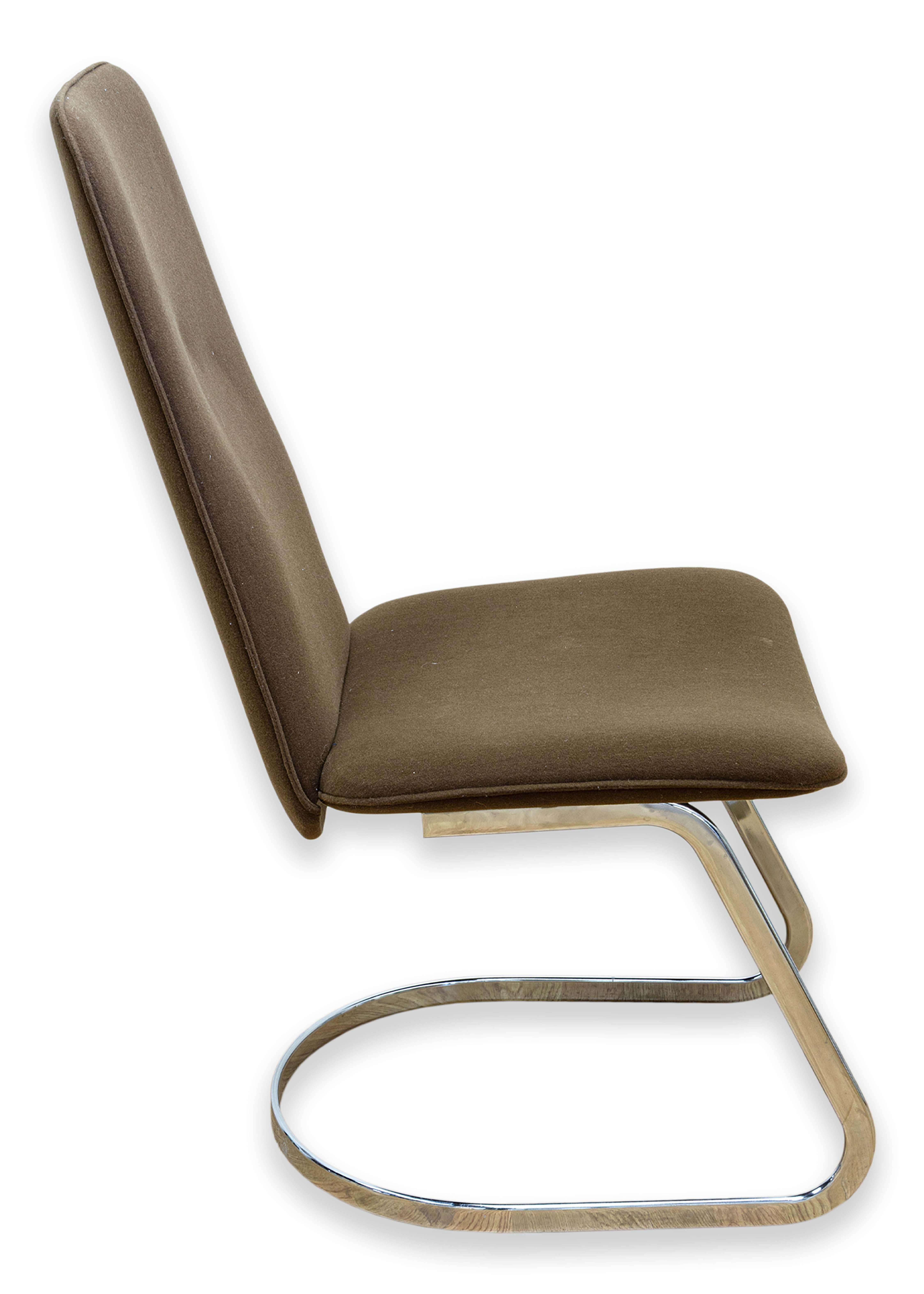 6er-Set Robert Haussmann für De Sede RH-320 Braune Mohair & Chrom Esszimmerstühle im Angebot 7