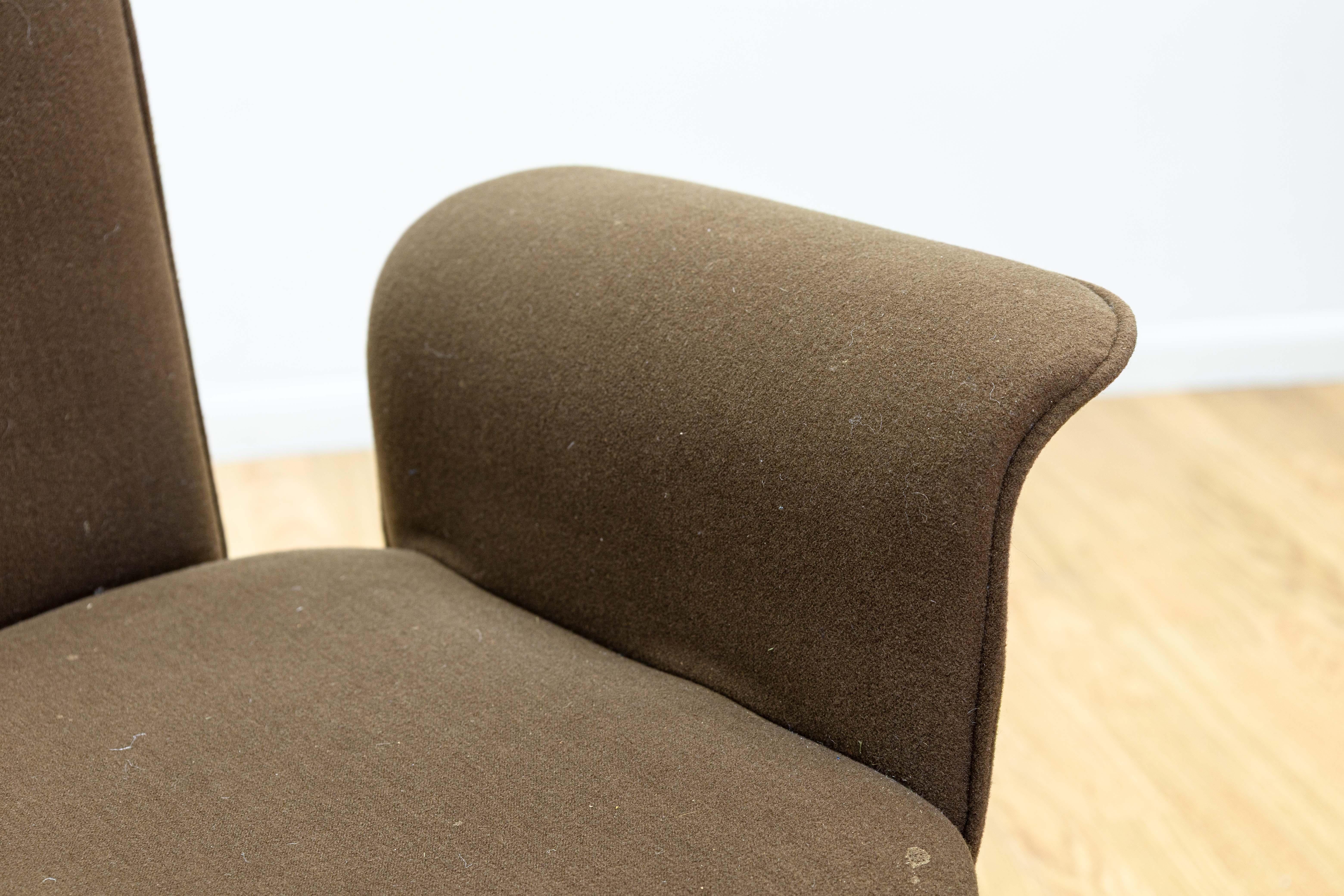 6er-Set Robert Haussmann für De Sede RH-320 Braune Mohair & Chrom Esszimmerstühle im Angebot 1