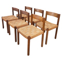 6er-Set Robert + Trix Haussmann Tiger Oak + Woven Rope Modwl 6200 Stühle - 6 Stück