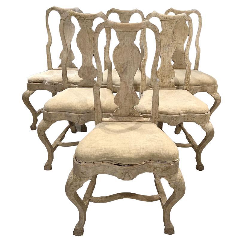 Ensemble de 6 chaises rococo en vente