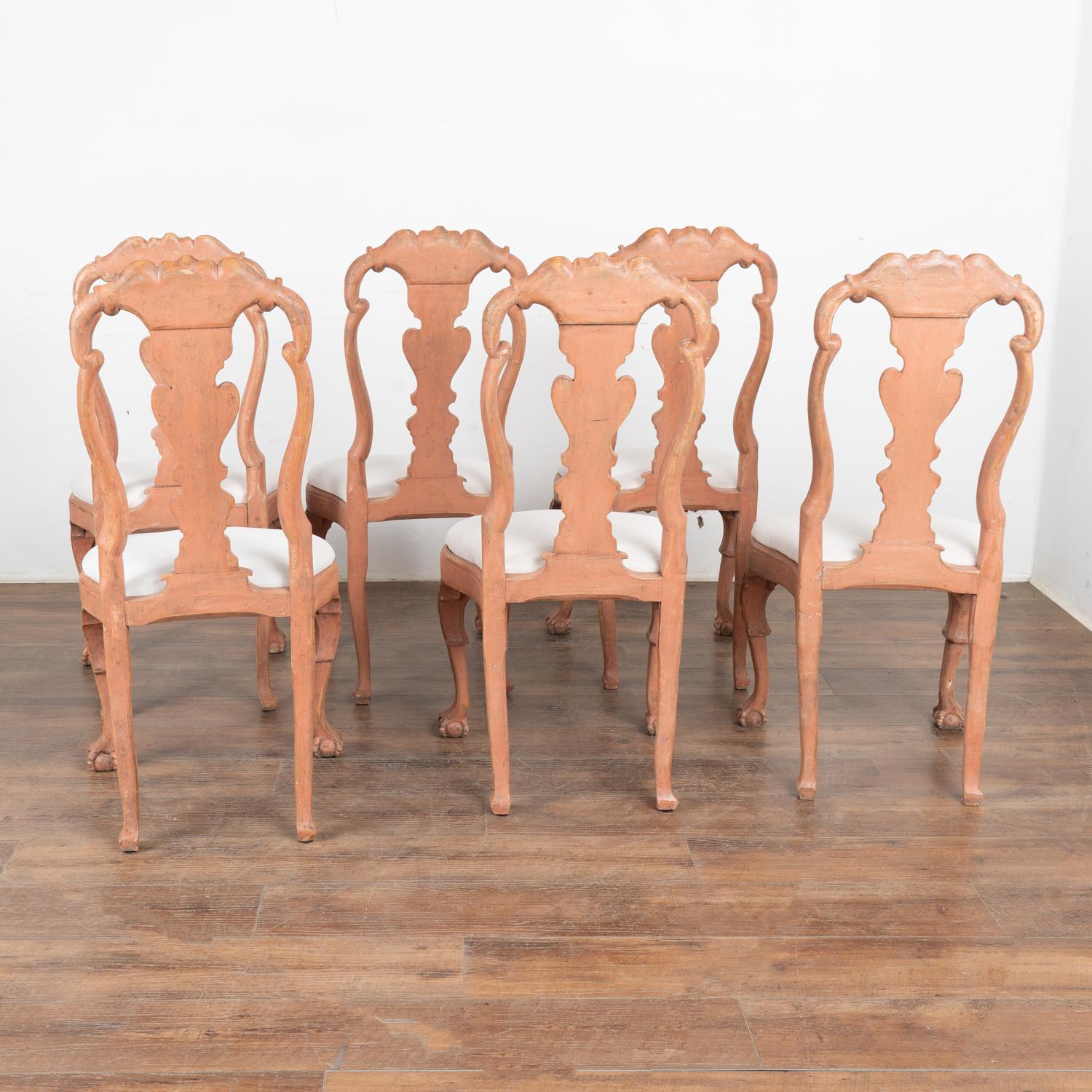 Set of 6 Rococo Dining Chairs, Norway circa 1770-1800 For Sale 4