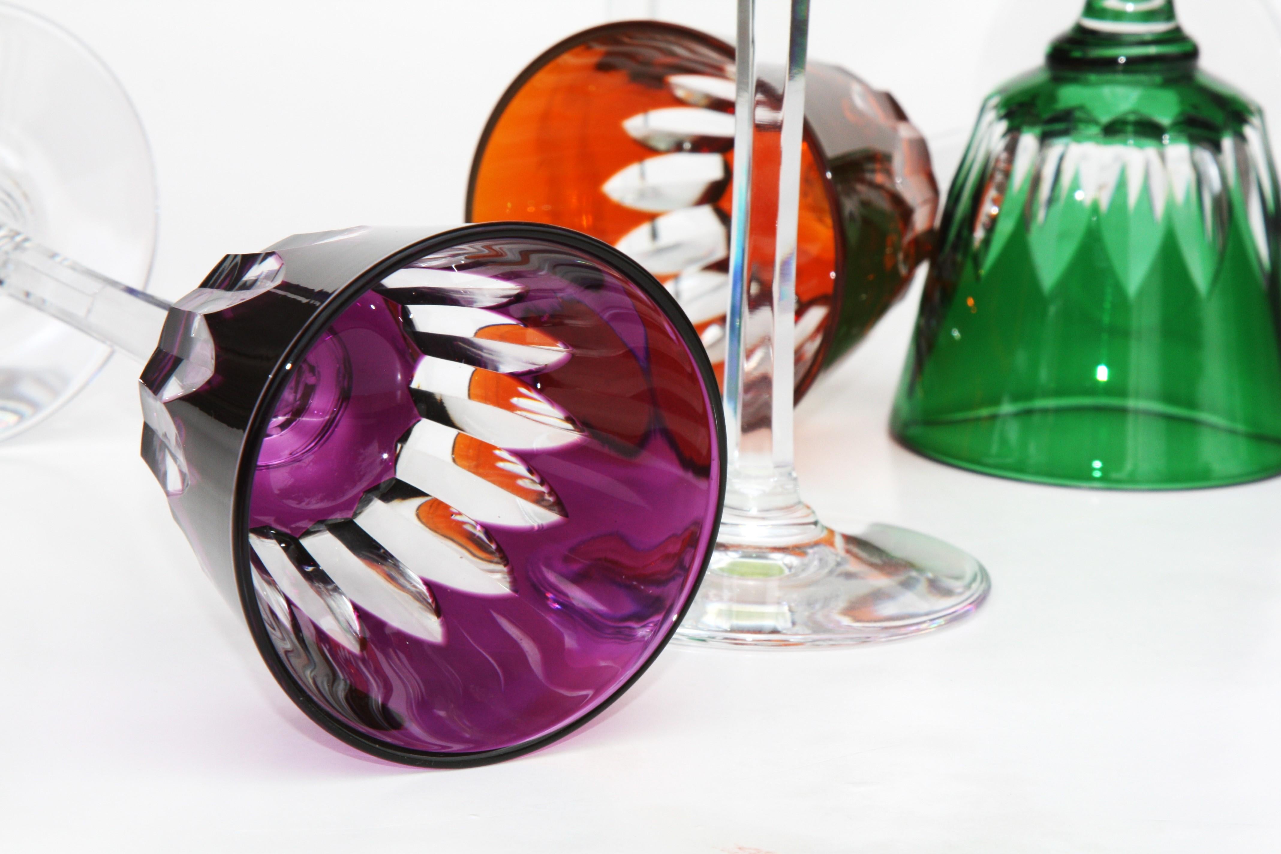 Crystal Set of 6 Roemer glasses in Baccarat crystal, Lavandou model