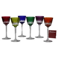 Ensemble de 6 verres Roemer en cristal de Baccarat, modèle Lavandou