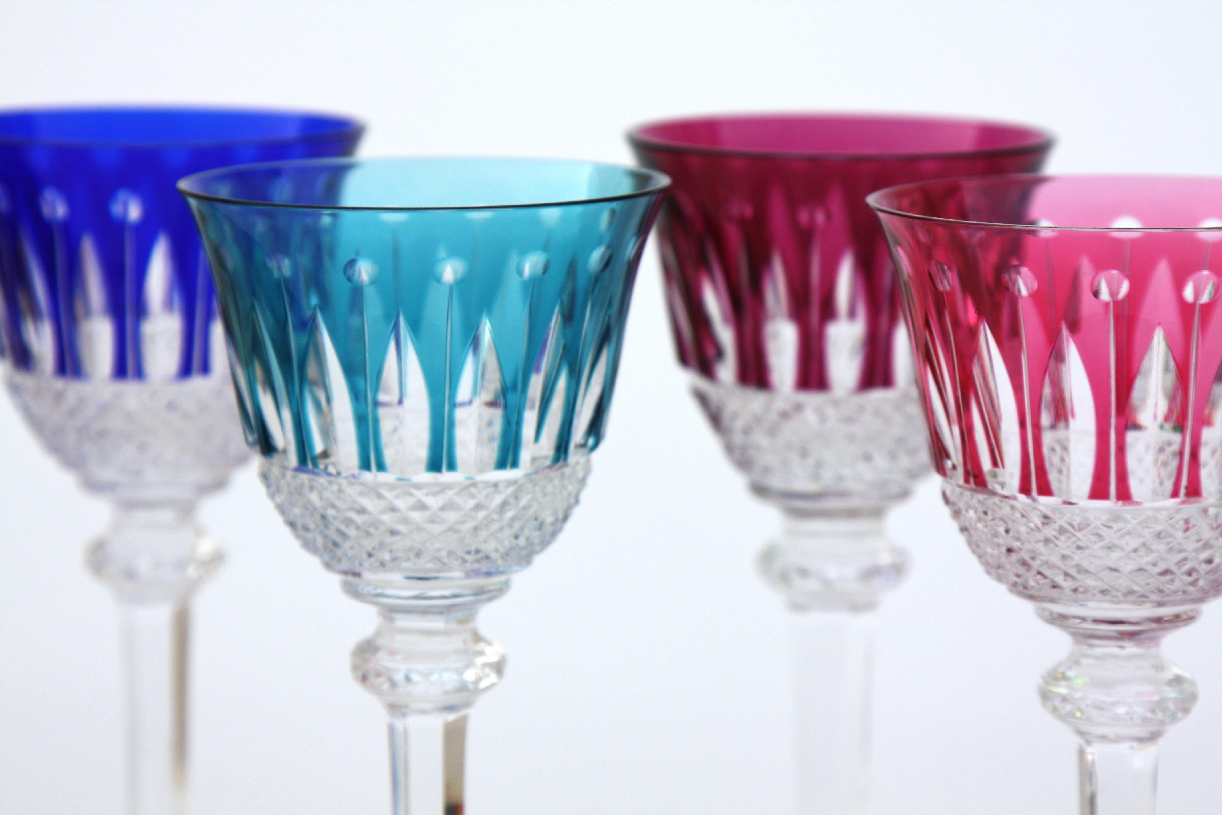 Crystal Set of 6 Roemer glasses in St. Louis crystal, Tommy model