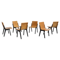 Used Set of 6 Roland Rainer Bent Beechwood Dining Chairs from a Dutch Church