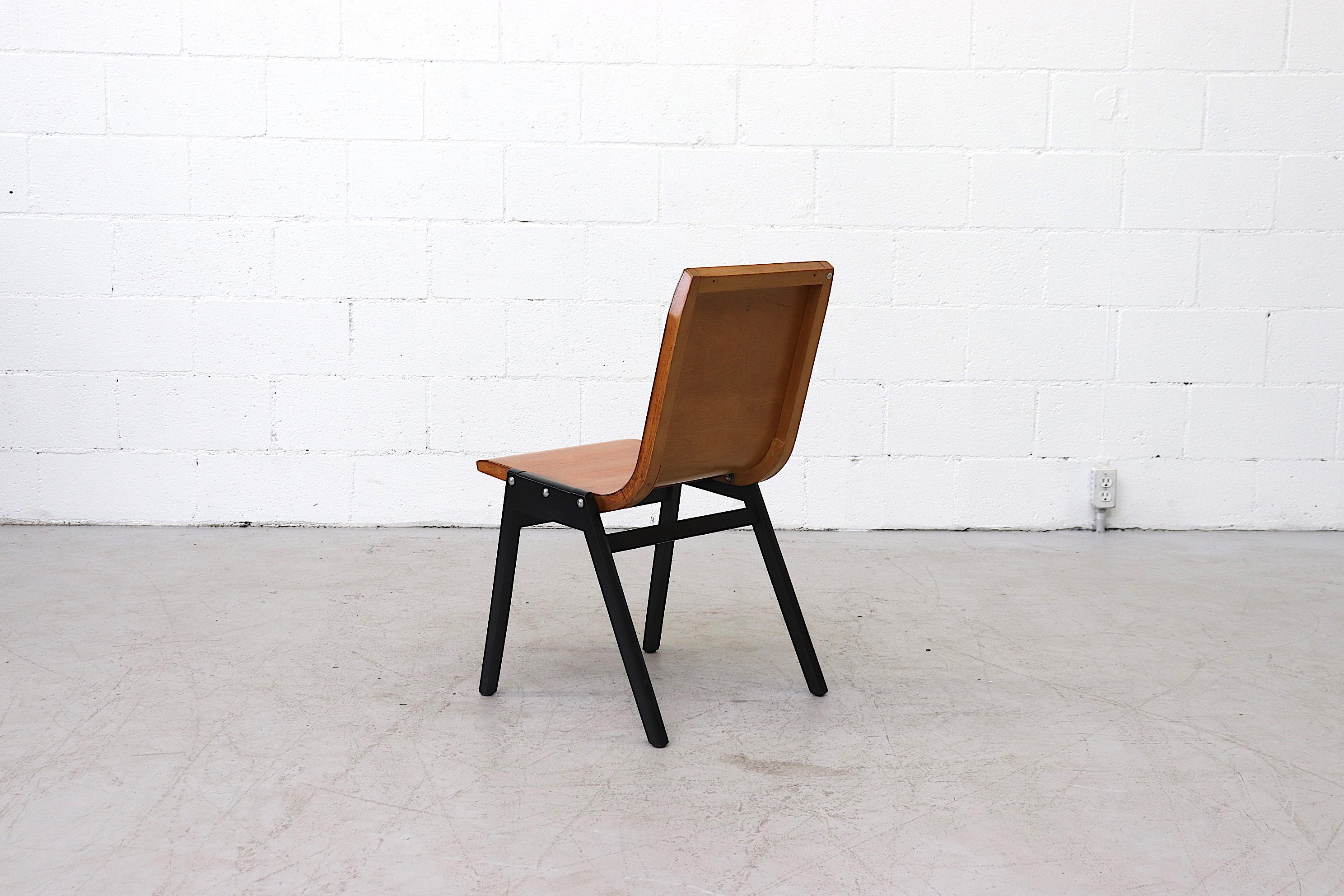 Set of 6 Roland Rainer Plywood Stacking Chairs In Good Condition In Los Angeles, CA