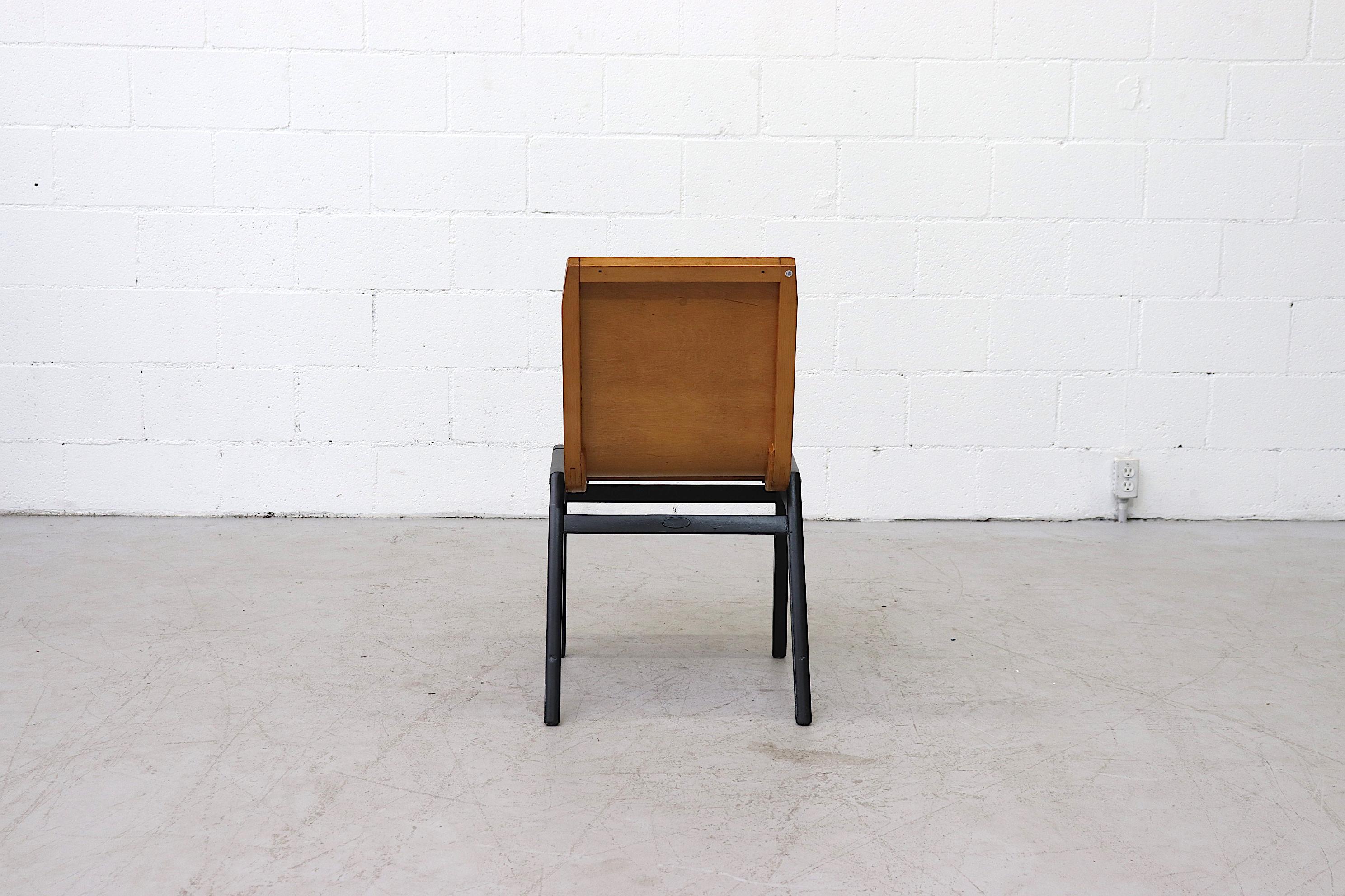 Mid-20th Century Set of 6 Roland Rainer Plywood Stacking Chairs