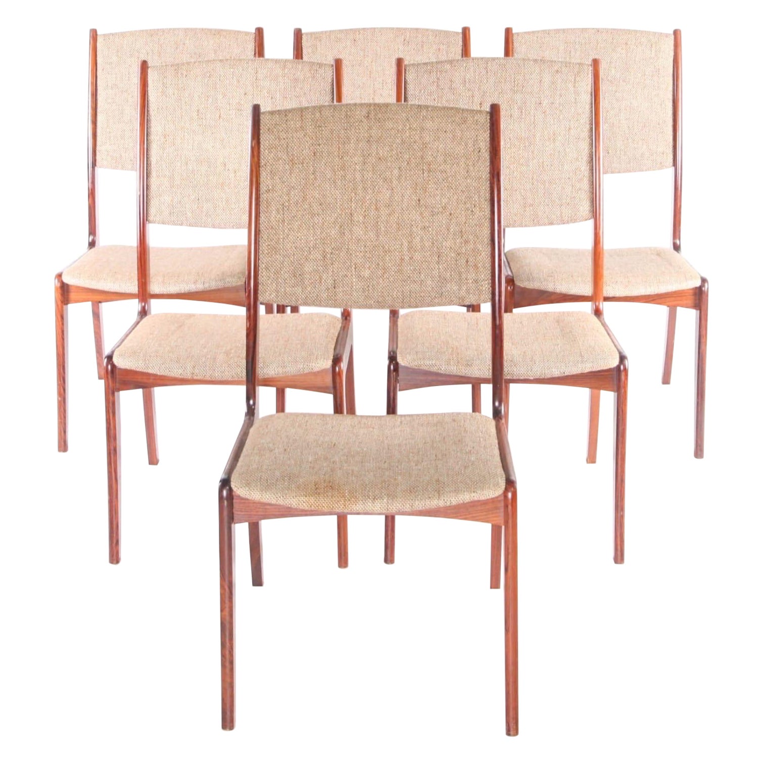 Ensemble de 6 chaises en bois de rose
