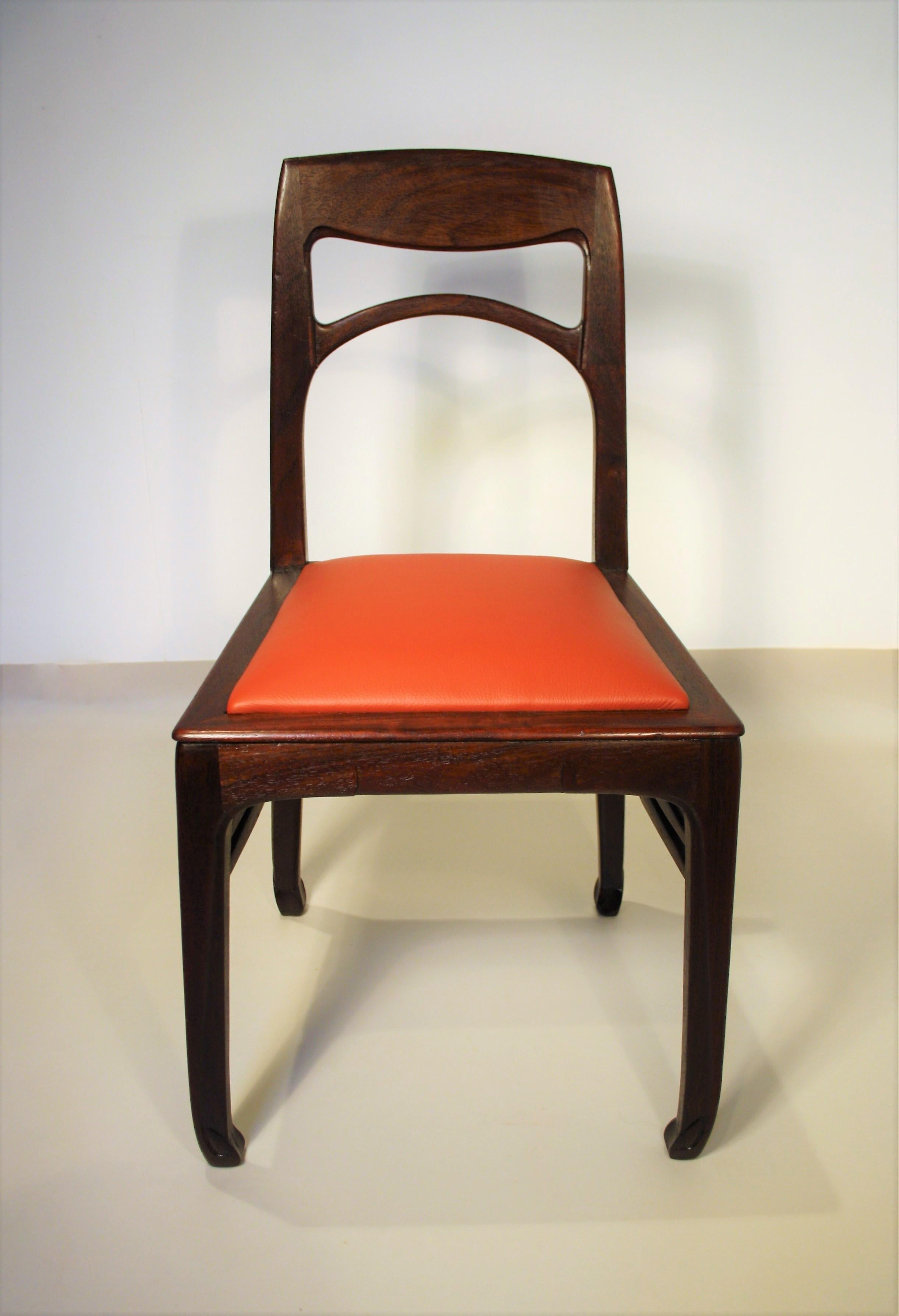 Jugendstil Richard Riemerschmid, ensemble de 6 chaises en bois de rose