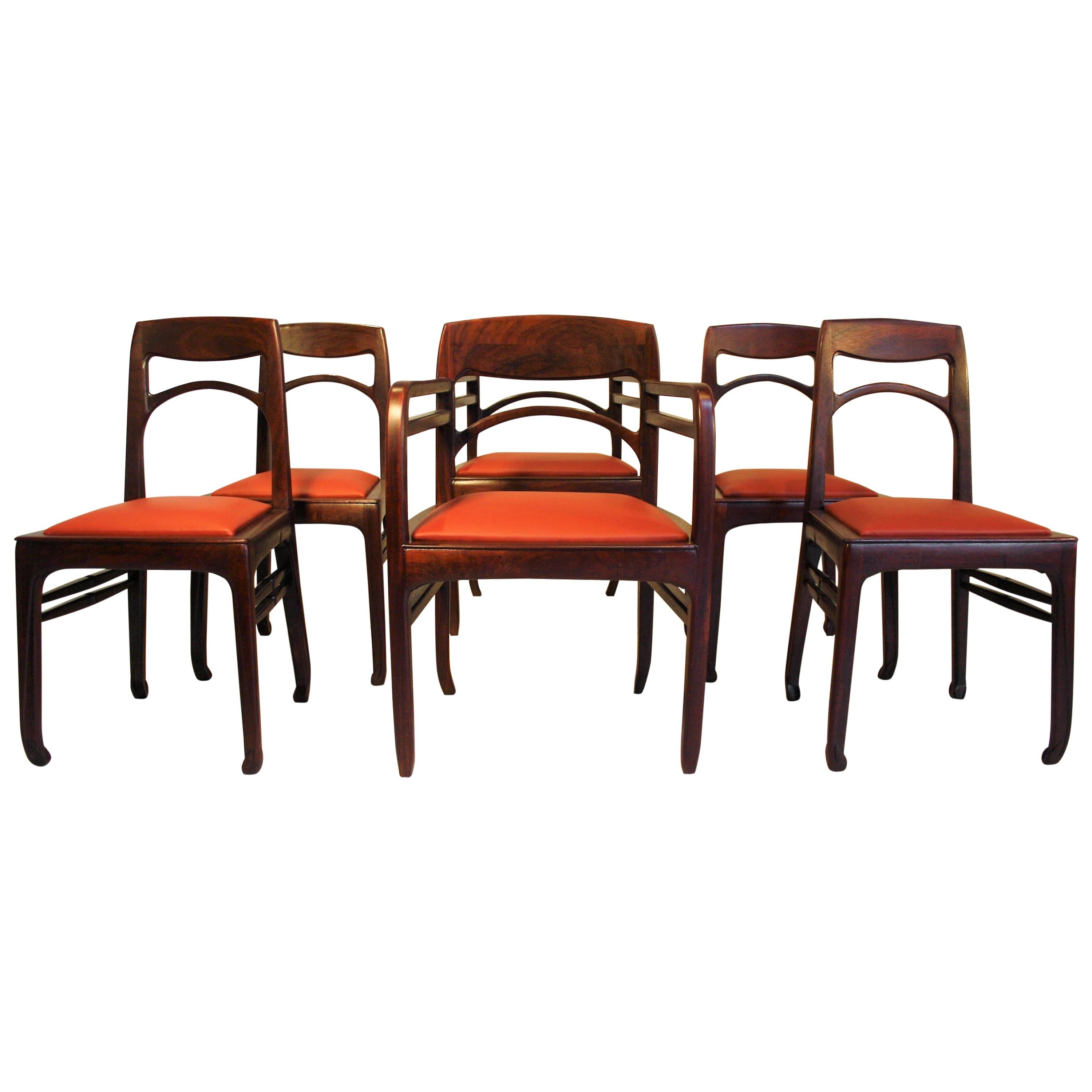 Richard Riemerschmid , Set of 6 Rosewood Chairs