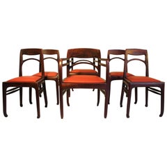 Antique Richard Riemerschmid , Set of 6 Rosewood Chairs