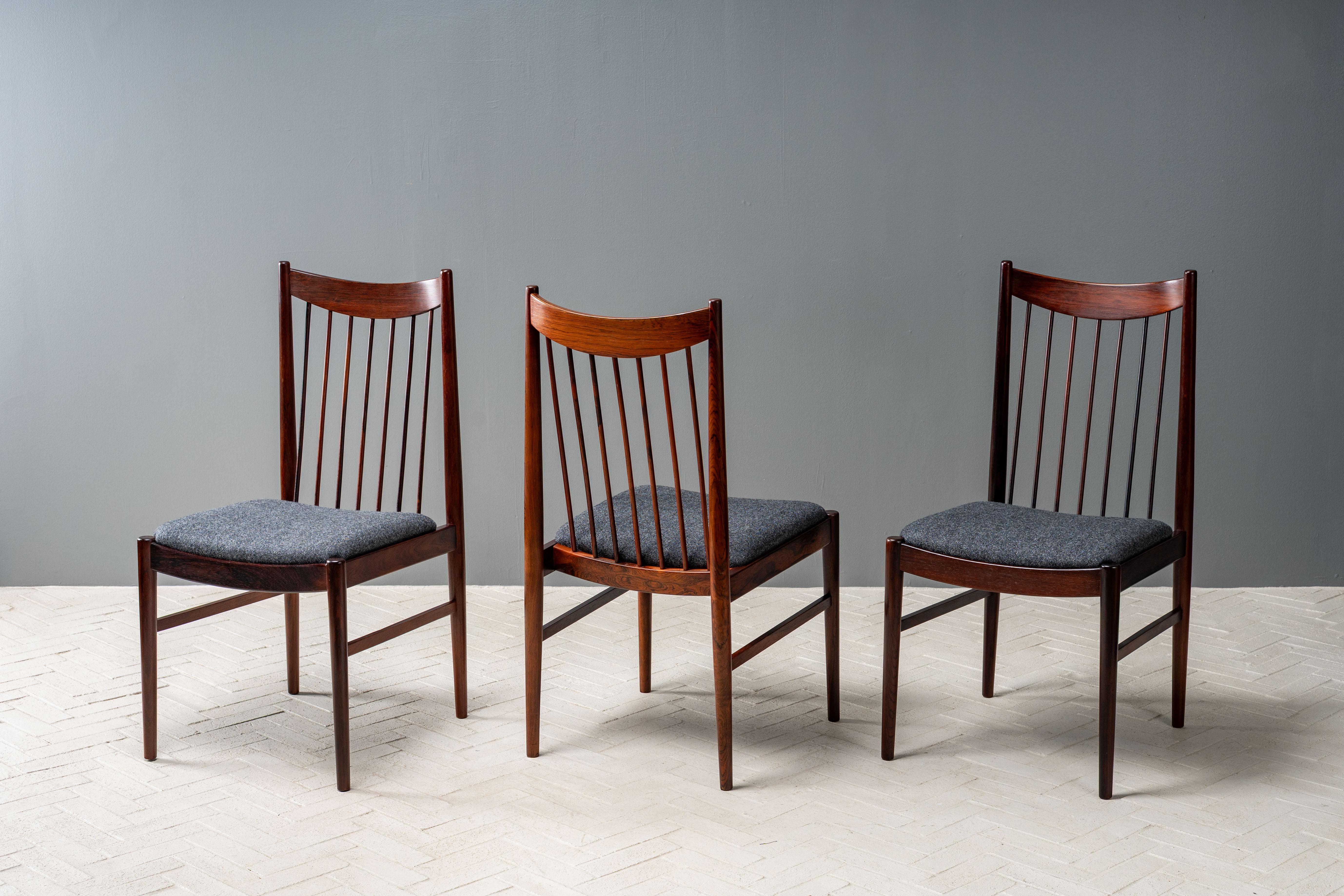 Juego de 6 sillas de comedor de palisandro de Arne Vodder en Bueno estado para la venta en Cambridge, US