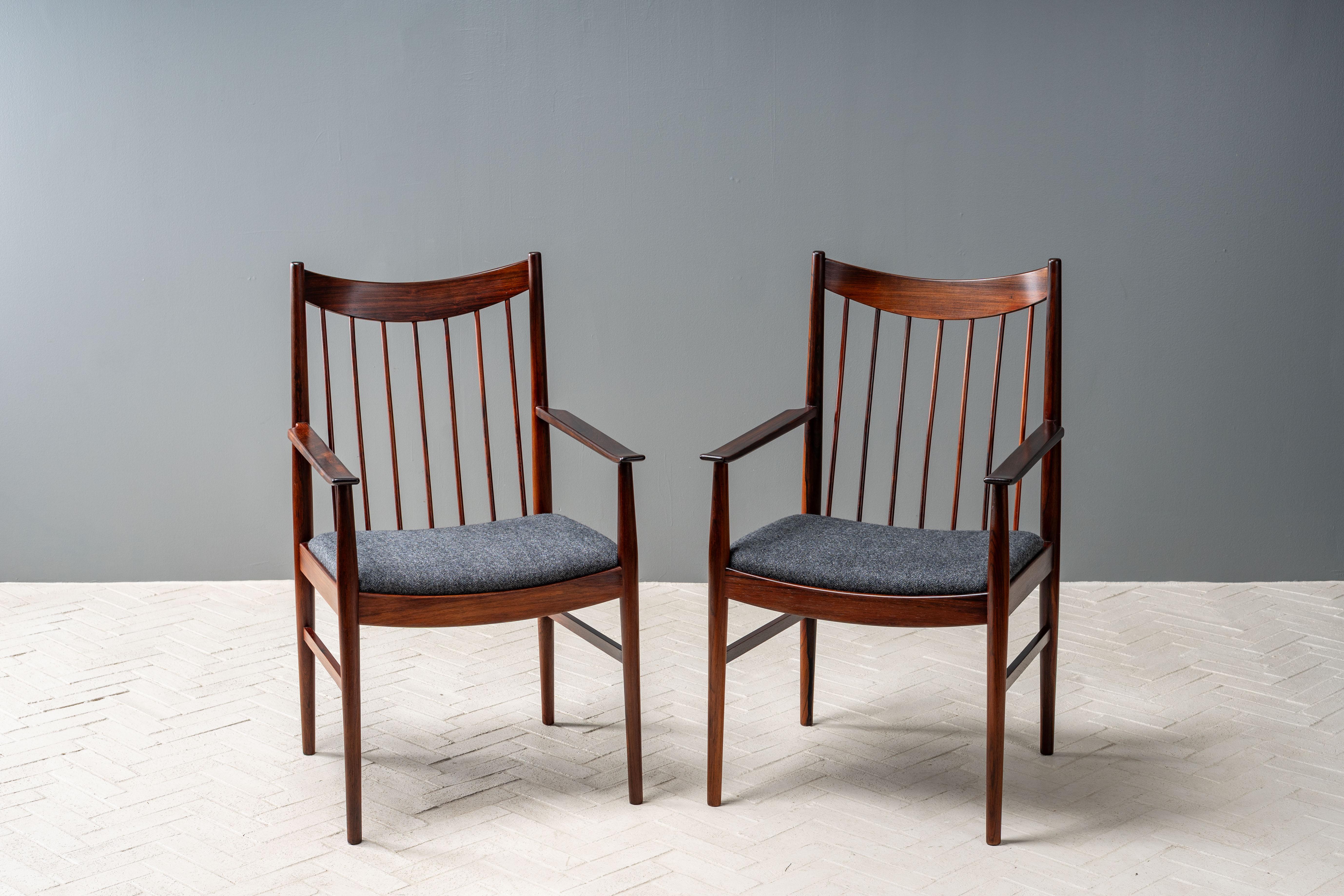 Juego de 6 sillas de comedor de palisandro de Arne Vodder Lana en venta
