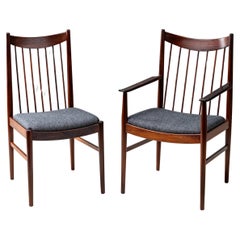 Juego de 6 sillas de comedor de palisandro de Arne Vodder