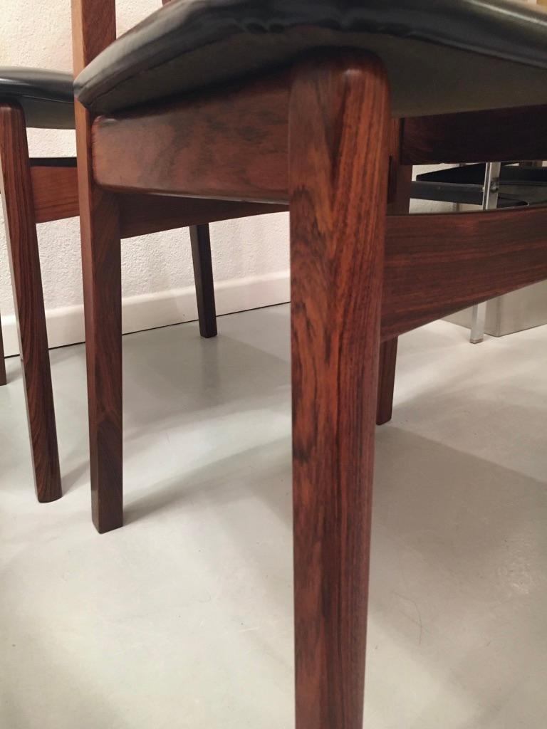 Set of 6 Rosewood Dining Chairs by Henning Kjaernulf for Bruno Hansen, Denmark 4