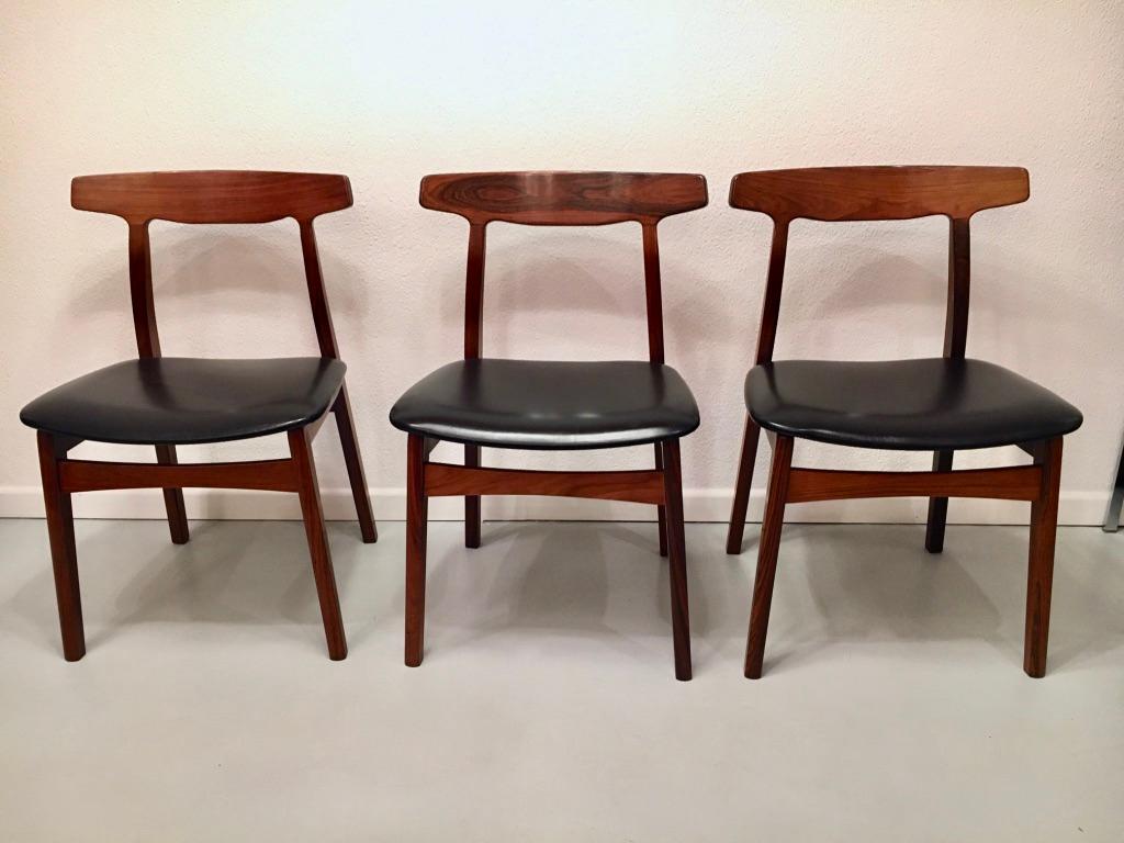 Set of 6 Rosewood Dining Chairs by Henning Kjaernulf for Bruno Hansen, Denmark 7