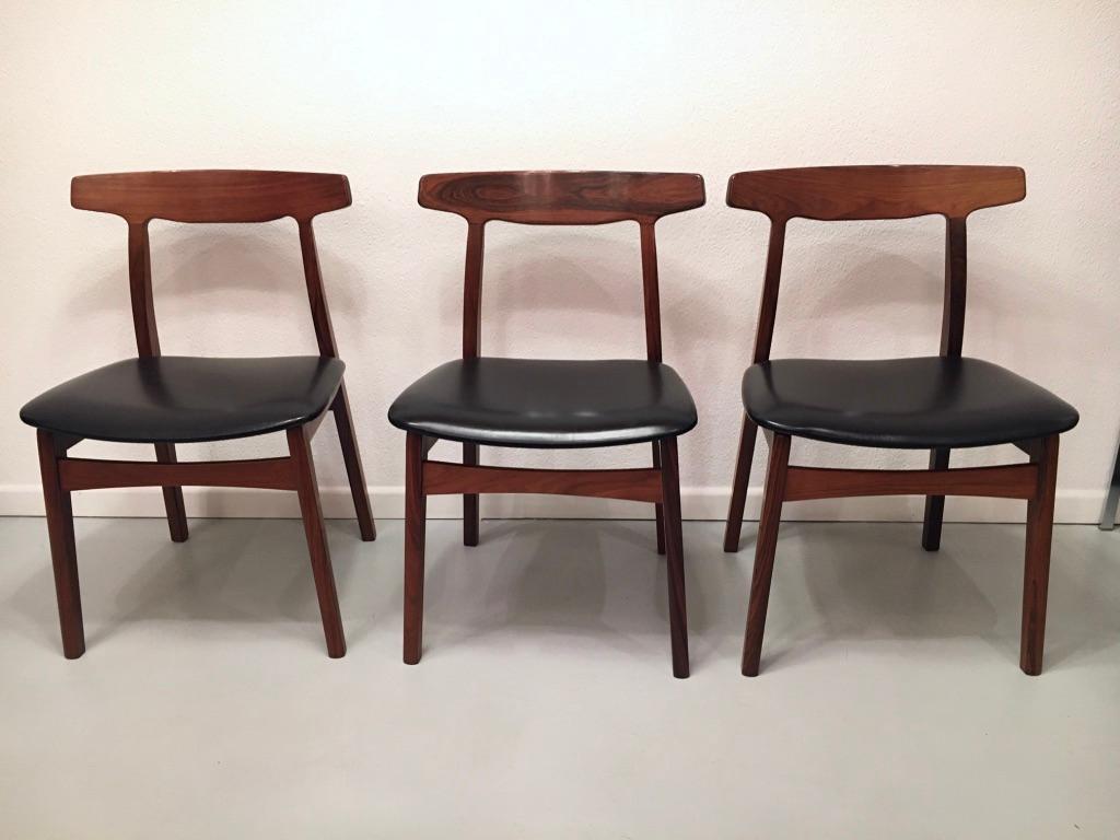 Set of 6 Rosewood Dining Chairs by Henning Kjaernulf for Bruno Hansen, Denmark 1