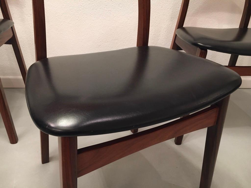 Set of 6 Rosewood Dining Chairs by Henning Kjaernulf for Bruno Hansen, Denmark 2