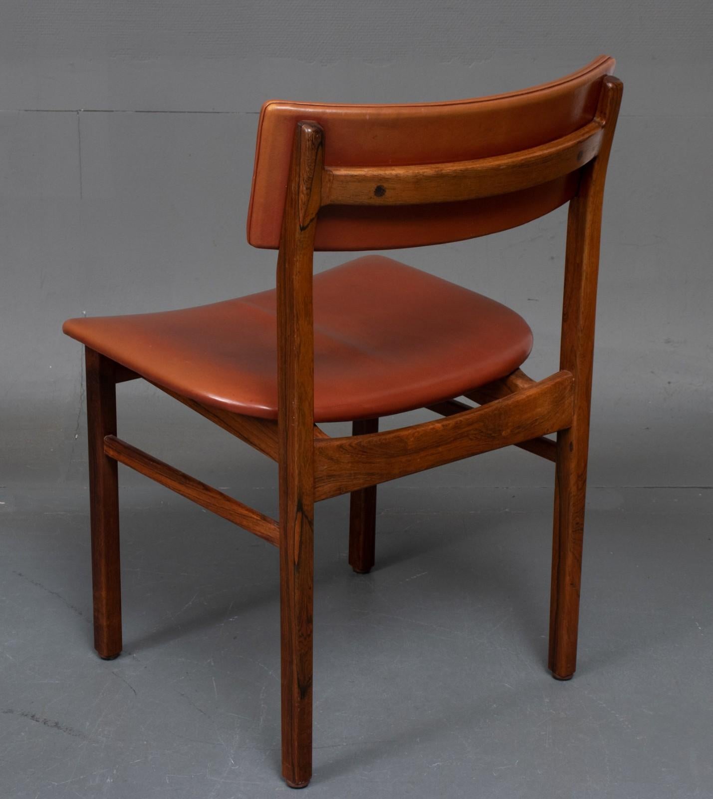 Set of 6 Rosewood Dining Chairs by Kurt Östervig In Good Condition For Sale In Klintehamn, SE