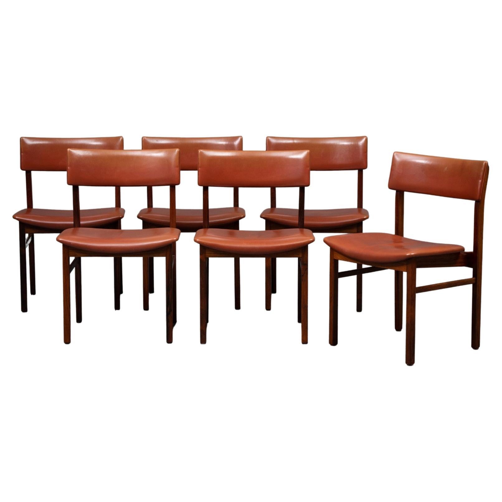 Set of 6 Rosewood Dining Chairs by Kurt Östervig For Sale