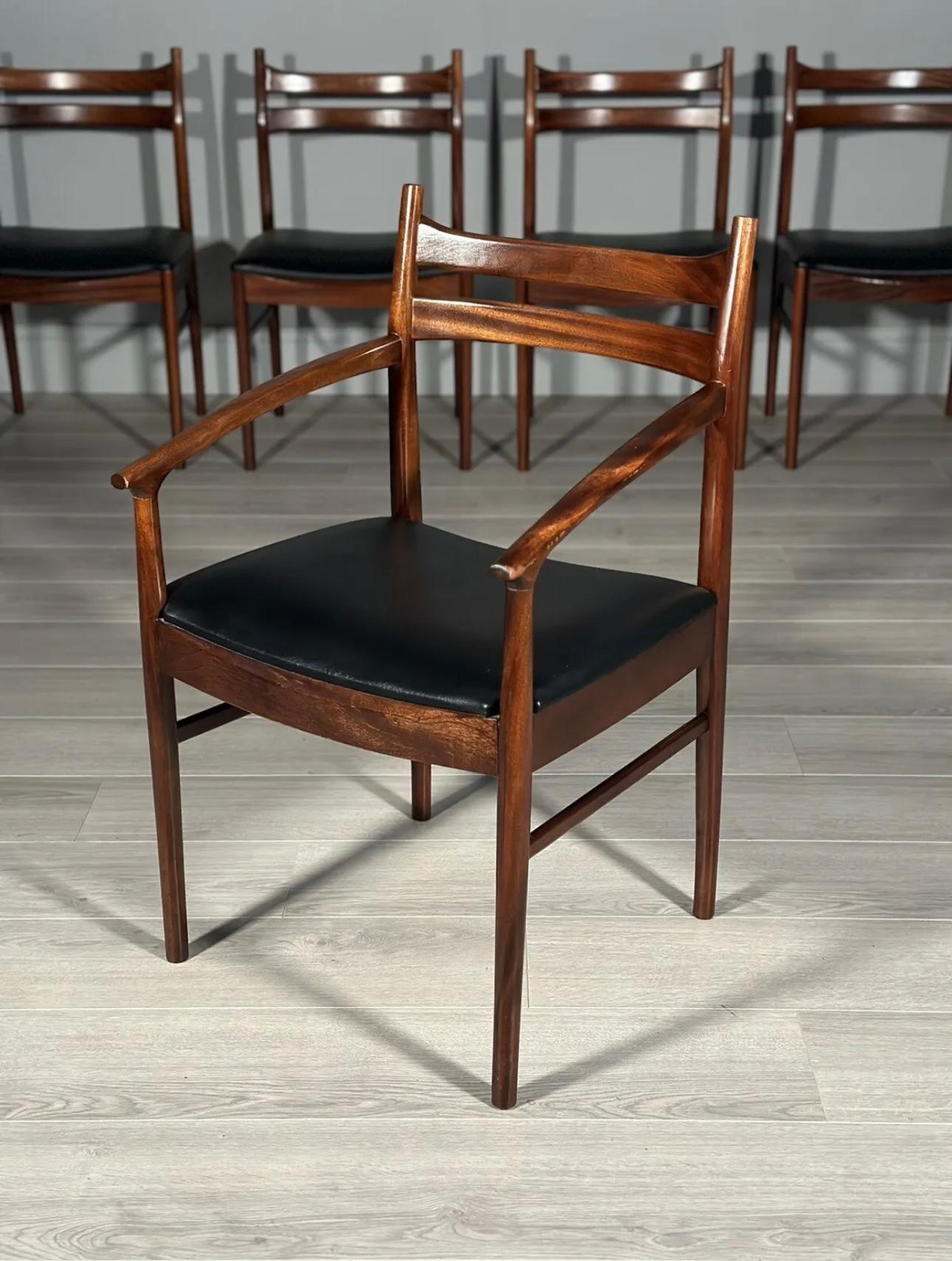 Mid-Century Modern Set Of 6 Rosewood Dining Chairs By McIntosh
