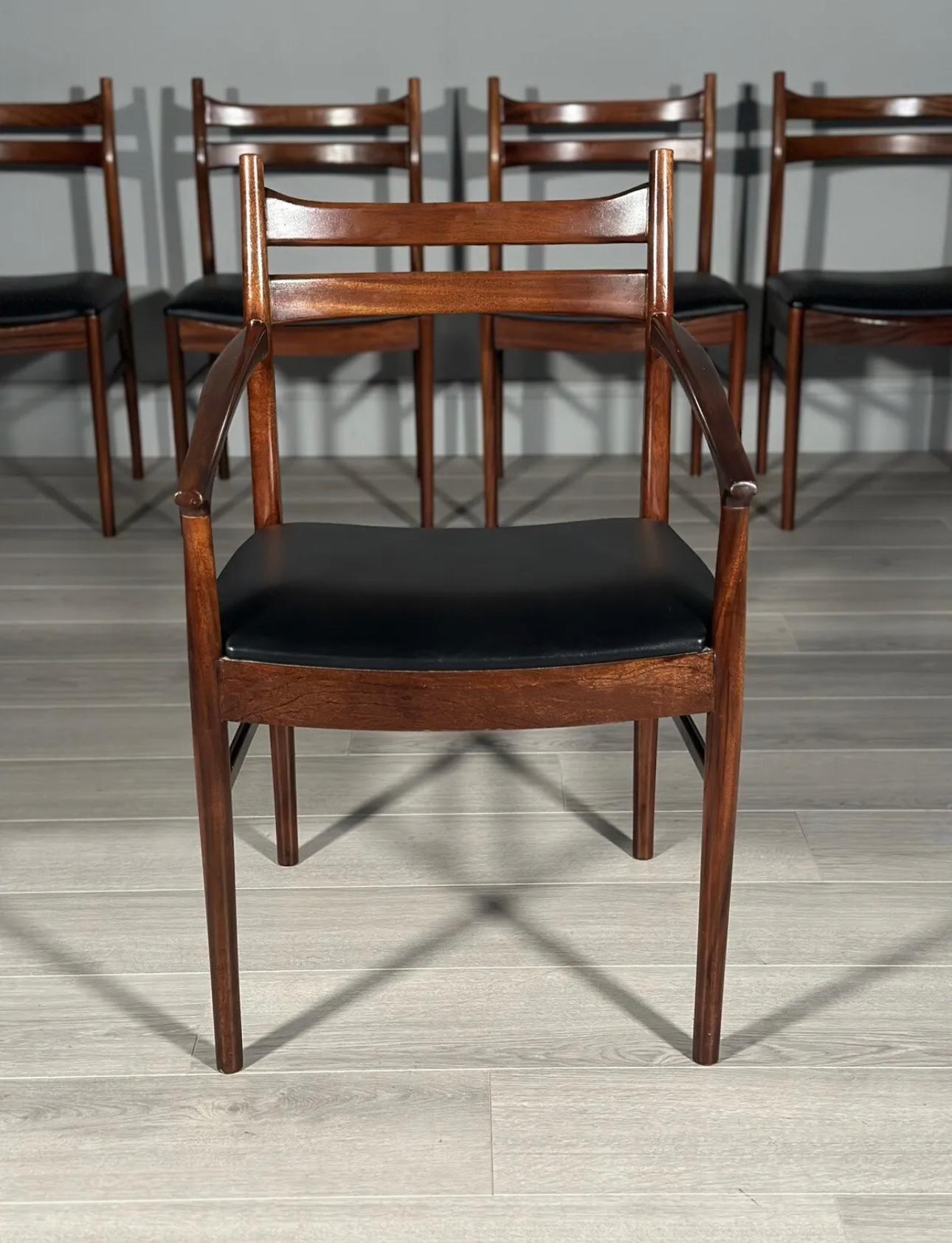 Scottish Set Of 6 Rosewood Dining Chairs By McIntosh