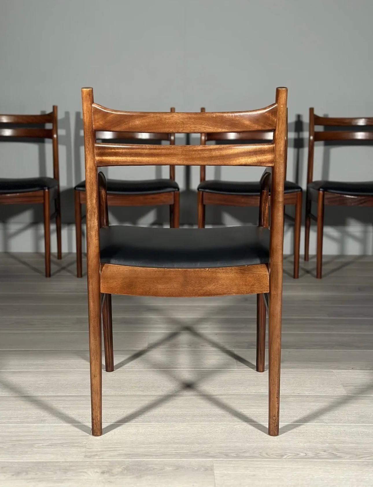 Mid-20th Century Set Of 6 Rosewood Dining Chairs By McIntosh