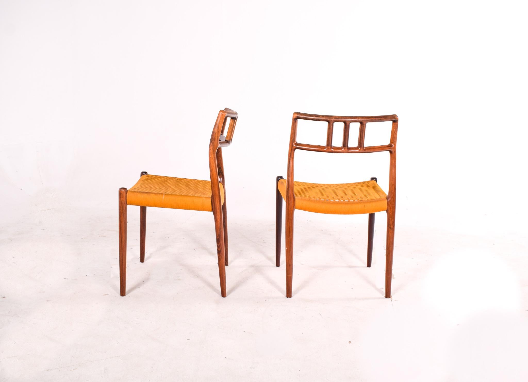 Set of 6 Rosewood Dining Chairs by Niels Moller In Good Condition In Lisboa, Lisboa